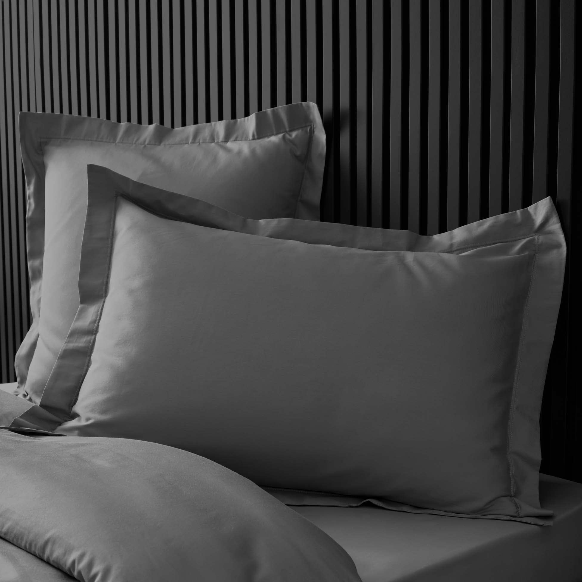 Douceur d'Intérieur Percale Cotton Percale Cushion Cover (50x70cm), Steel Colour, 50 x 70 cm - Image 3
