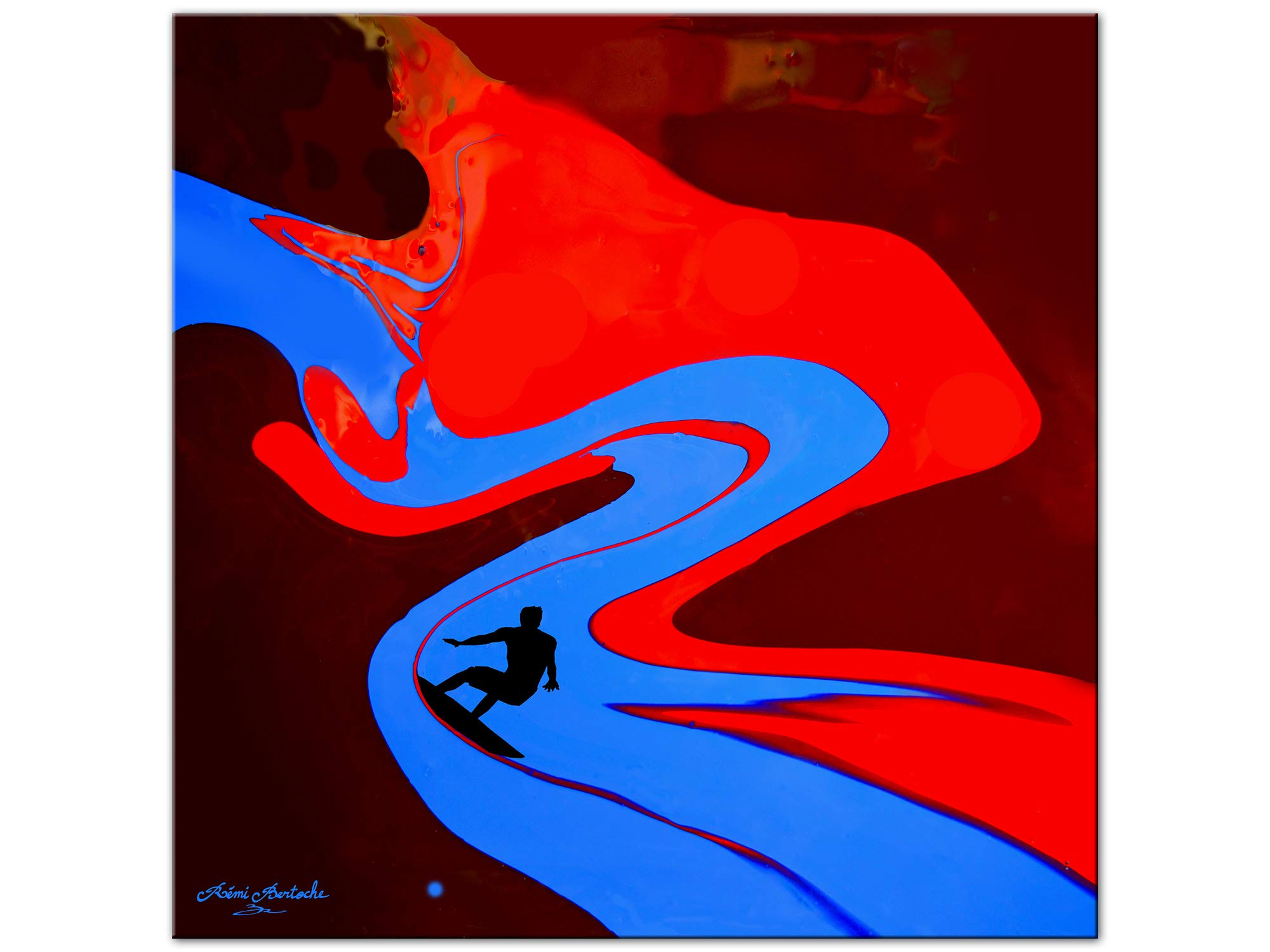 Declina, decorazione da parete quadro, quadro Deco Home, quadro decorativo da parete per soggiorno, quadro Surf The Painting, riproduzione su tela, serie limitata, 80 x 80 cm