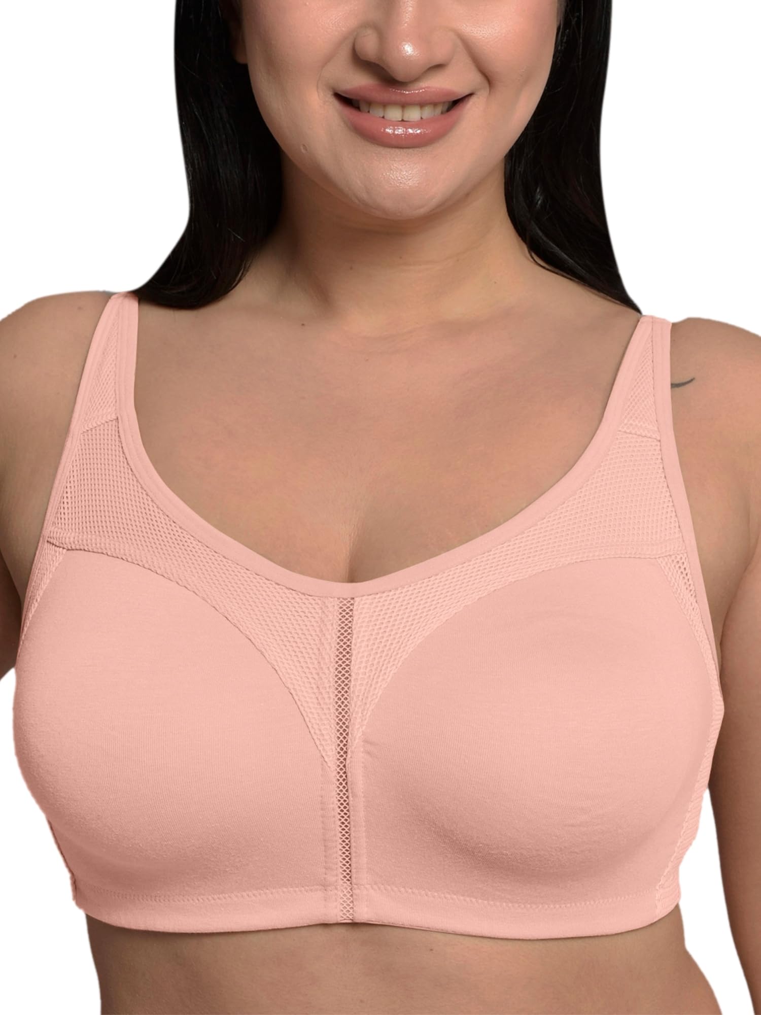 inner sense Organic Cotton Bamboo Bra for Woman with M Frame Design I Plus Size No Bounce Full Coverage Bra for Heavy Bust Without Padding I Wire-Free Innerwear for Women-picture-36