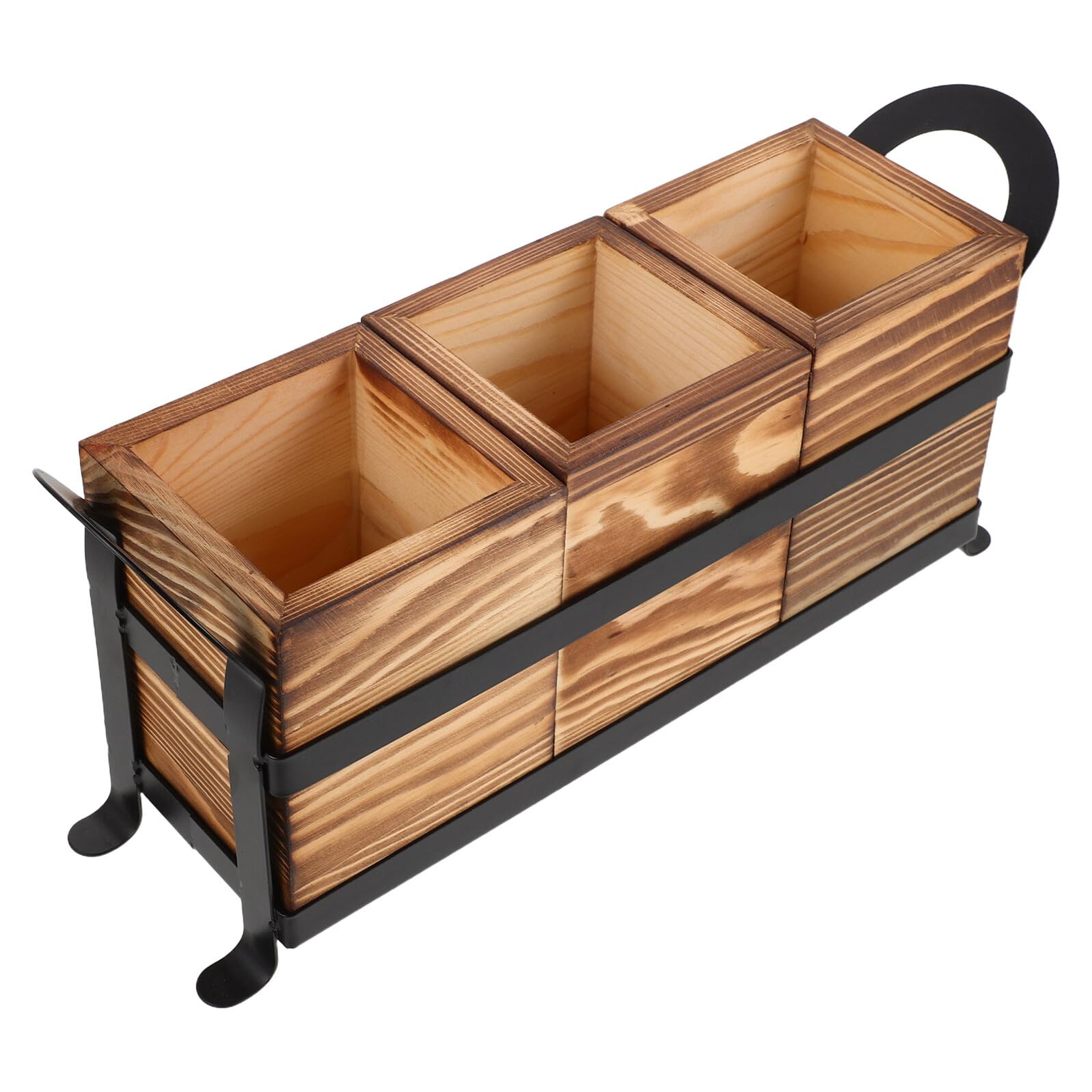 Hemobllo Range-ustensiles Bois Compartimenté Organiseur Couverts et Pinceaux Maquillage Support de Rangement Cuisine et Bureau Bois Massif Élégant et Facile à Nettoyer