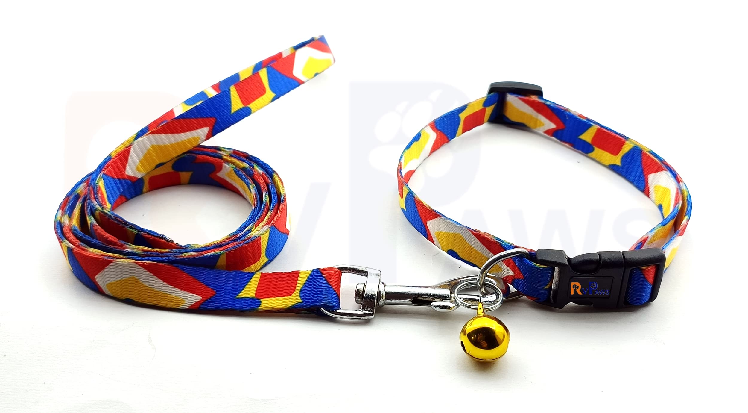 Pups&Pets Dog Collar and Leash Set Puppy Printed with Bell, Adjustable Nylon Collar with Leash for Small and Medium Puppies, Quick Release and Breathable Collar Set for Pet, Dog & Cat (Red & Yellow) (B0BR3KH2CJ) Amazon Price History, Amazon Price Tracker