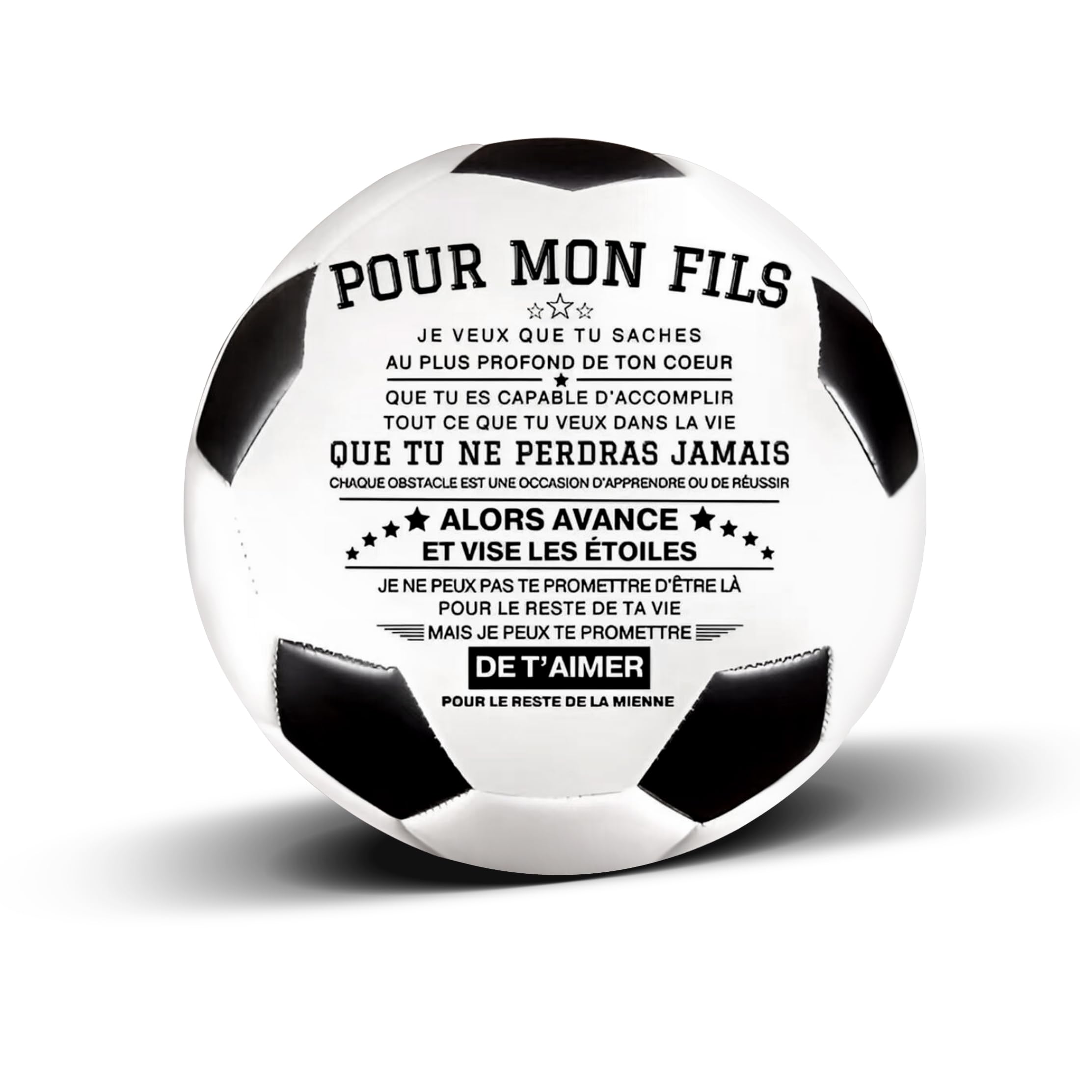 Uloveido to My Daughter Volleyball, to My Son Football, Inspiring Sports Gift Outdoor Indoor Training Balls (Football-Pour MON FILS) โ image 1
