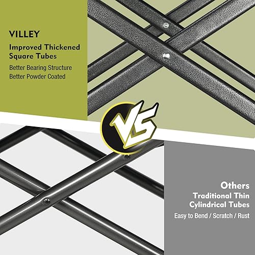 Miniatura 29 de VILLEY Silla alta para directores, sillas plegables de campamento, silla de artista de maquillaje con reposapiés, tela 900D para portón trasero