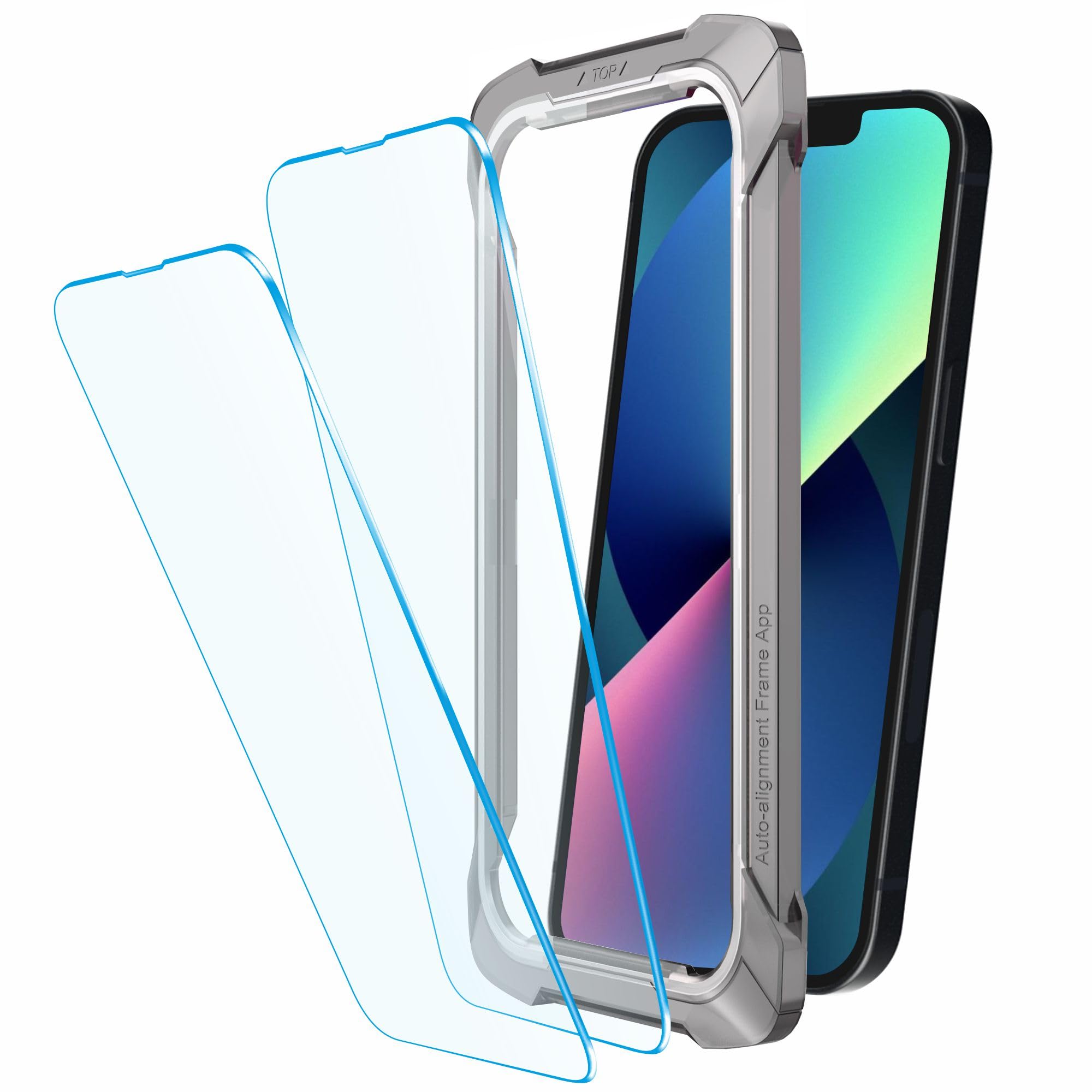 Affix Auto-Align Technology Tempered Glass Screen Guard for iPhone 13 Mini (5.4 Inch) | Easy Installation Frame | Case-Friendly - 2 Pack (B09GFYKCXF) Amazon Price History, Amazon Price Tracker