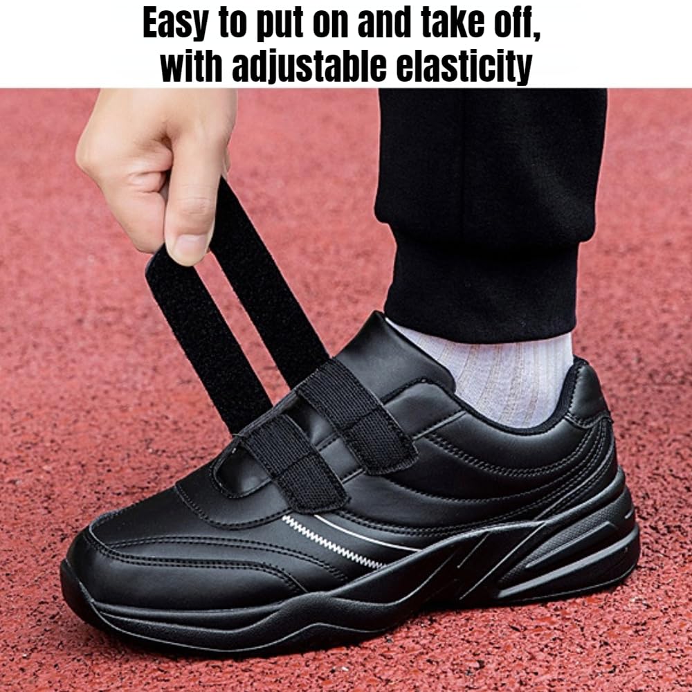 Zapatillas de Deporte Hombre Zapatos de Cuero Anchos Hombres | Zapatillas para Caminar Hombre Zapatos de piel para diabéticos Cierre Ajustable Hinchados o Diabéticos