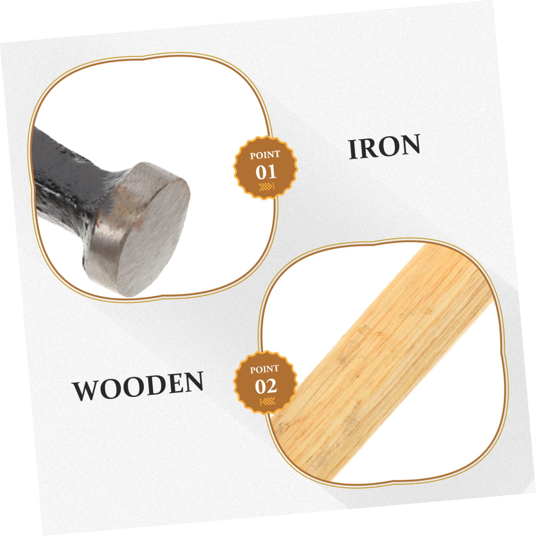 DOITOOL Convenient Shoes Hammer Small Tack Hammer for Repairing Shoes Wood Handle