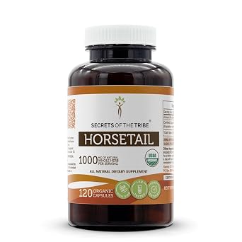 Secrets of the Tribe Horsetail USDA Organic | Made with Vegetarian Capsules and Certified Organic Horsetail Equisetum arvense Dried Herb 120 Capsules