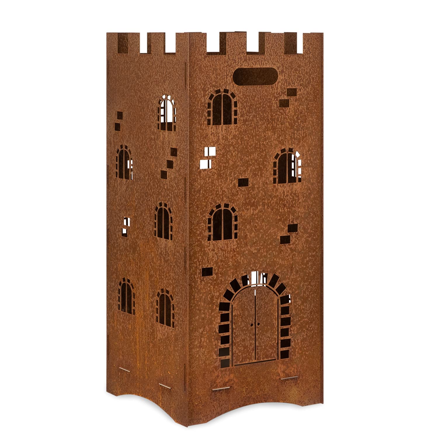 Moritz Braciere da 2 mm, in acciaio, 35 x 35 x 85 cm, utilizzabile per giardino, campeggio, esterni, braciere da fuoco a castello