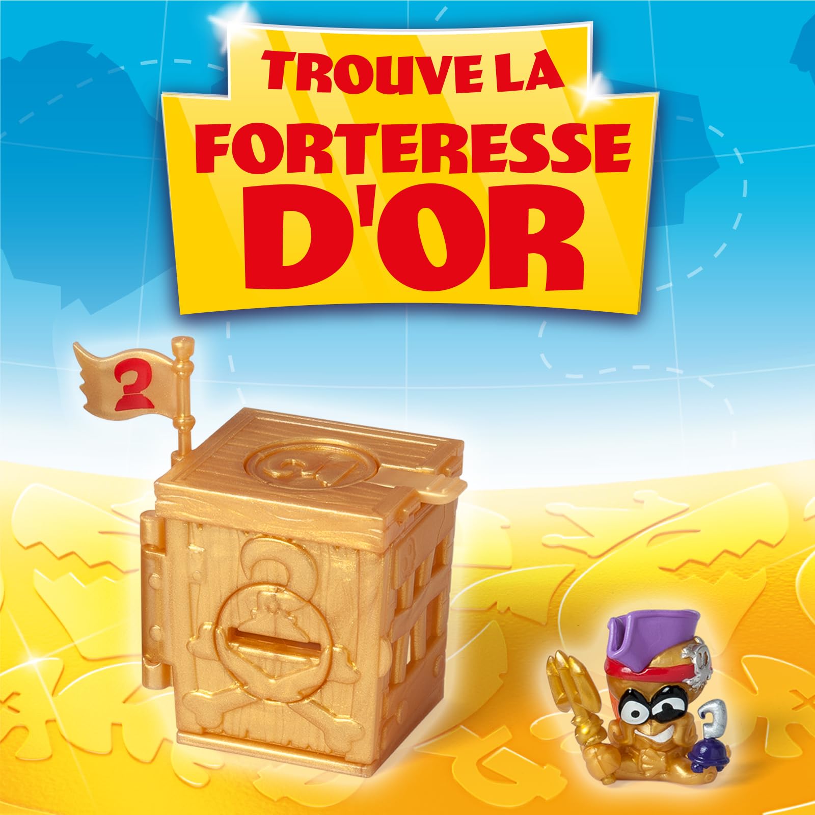 Série PIRATIX Trésor d'or - 12 Forteresse. Chaque boîte Contient 1 forteresse Surprise, 1 Piratix Surprise, 1 Accessoire, 1 Drapeau Exclusif et 1 trésor Exclusif