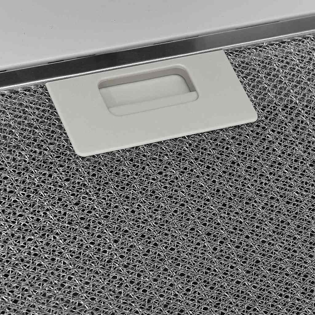 Dunstabzugshaube 90 cm aus Stahl und Hartglas Weiß leise mit 297 m³/h Abluft 3 Stufen LED-Beleuchtung Abluft Umluft geeignet platzsparend für Küche Kochinsel
