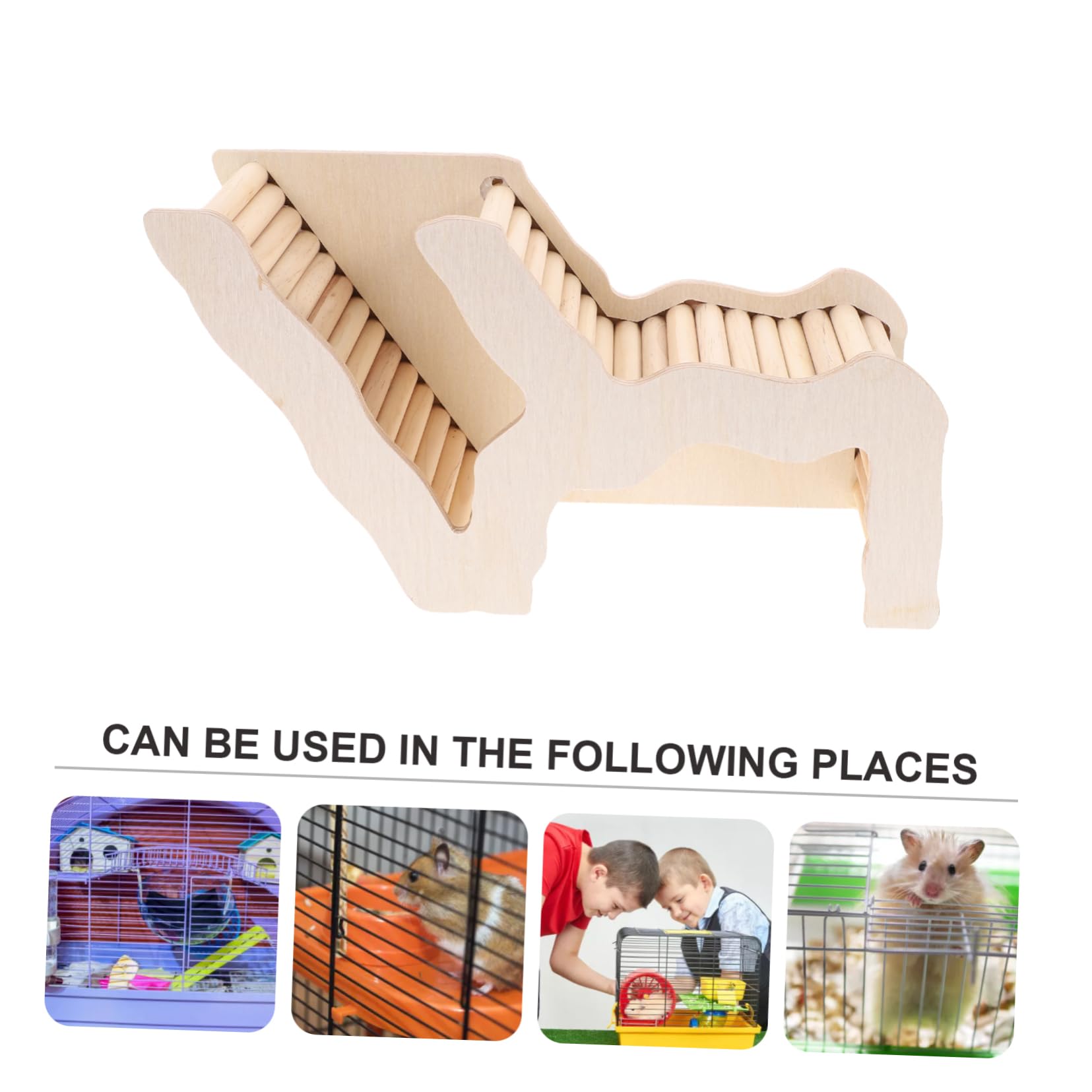 Abaodam Hamster Holzversteck mit Leiter aus Khaki Holz Geruchsneutral und Sicher für Kleintiere zum Schlafen und Selbstgemacht Dekoration im Käfig