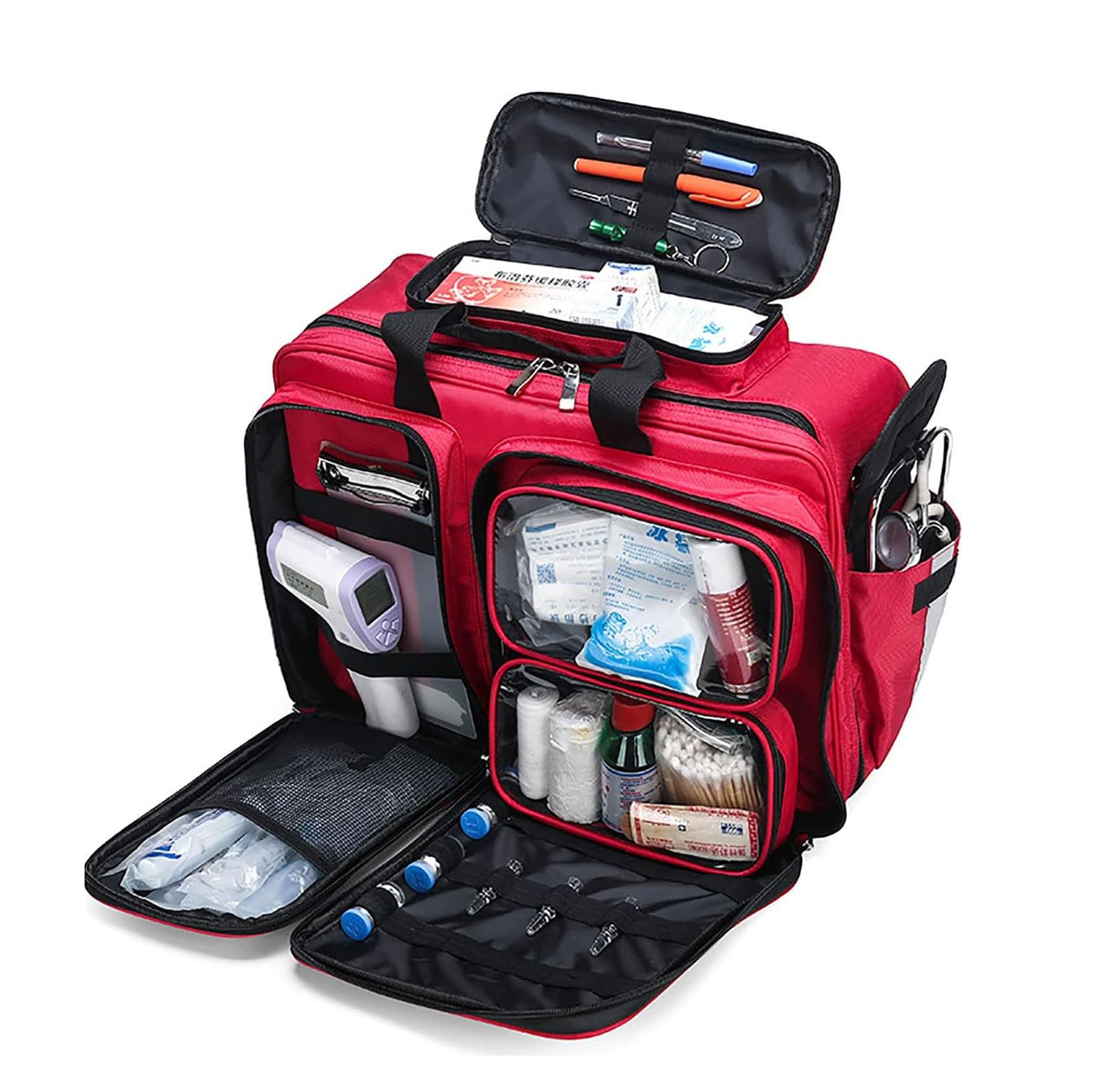 Botiquín de Primeros Auxilios, Maletín médico portátil Paquete ambulatorio Botiquín de Primeros Auxilios Multiusos de Gran Capacidad rescate de emergencia impermeable al aire libre de gran capacidad
