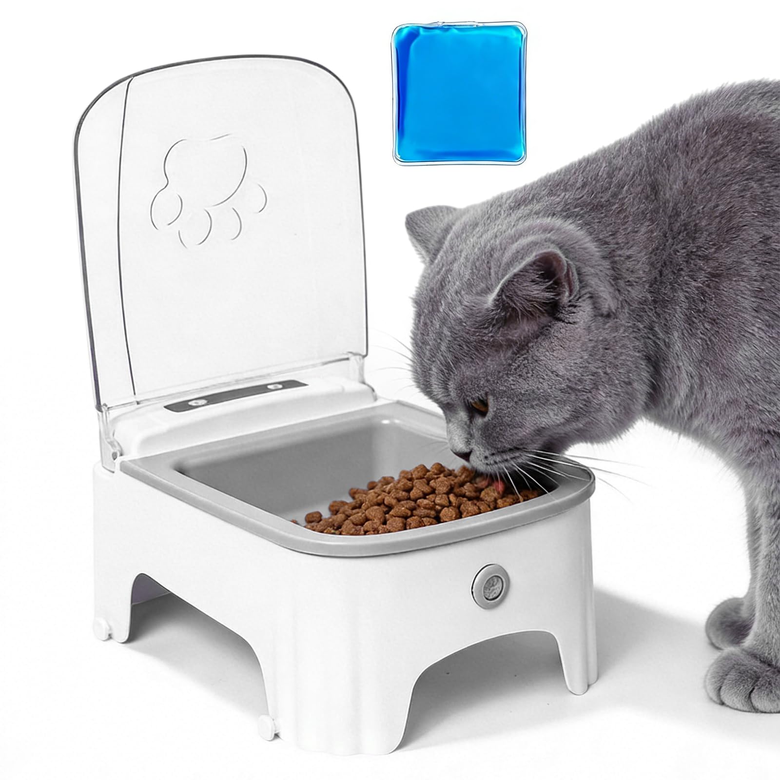 Automatischer Katzenfutterspender, Sensor-Katzenfutterspender, Zeitgesteuerte Haustierspender, Futterspender Katze Mit Intelligenter Infrarotsensor Ideal Für Katzen Und Haustiere (Gray)