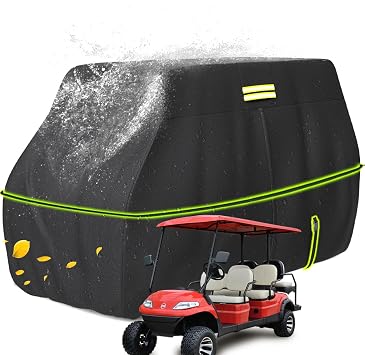 moveland Heavy Duty 650D Golf Cart Cover for 2/4/6 Passengers EZGO, Club Car and Yamaha, All Weather Outdoor Protection Weatherproof
