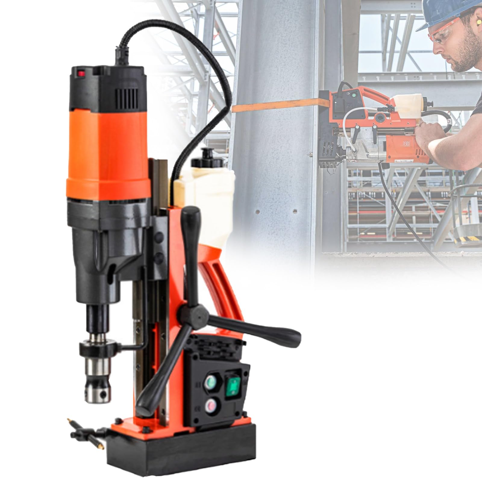 110V MachineMag Drill Press Electric Drilling Machine,Drill Press, Magnetic Seat Drilling,Core Drilling,Surface 0.63'' Boring Diameter, (1100W) MD-50