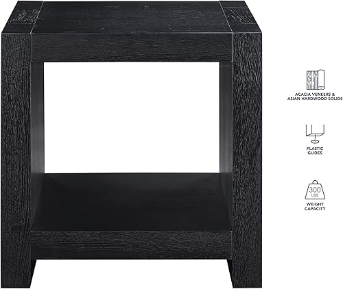 Miniatura 9 de Steve Silver Furniture Aubrey - Mesa auxiliar marrón, sala de estardormitorio, diseño contemporáneomoderno, estante de almacenamiento inferior, mesa