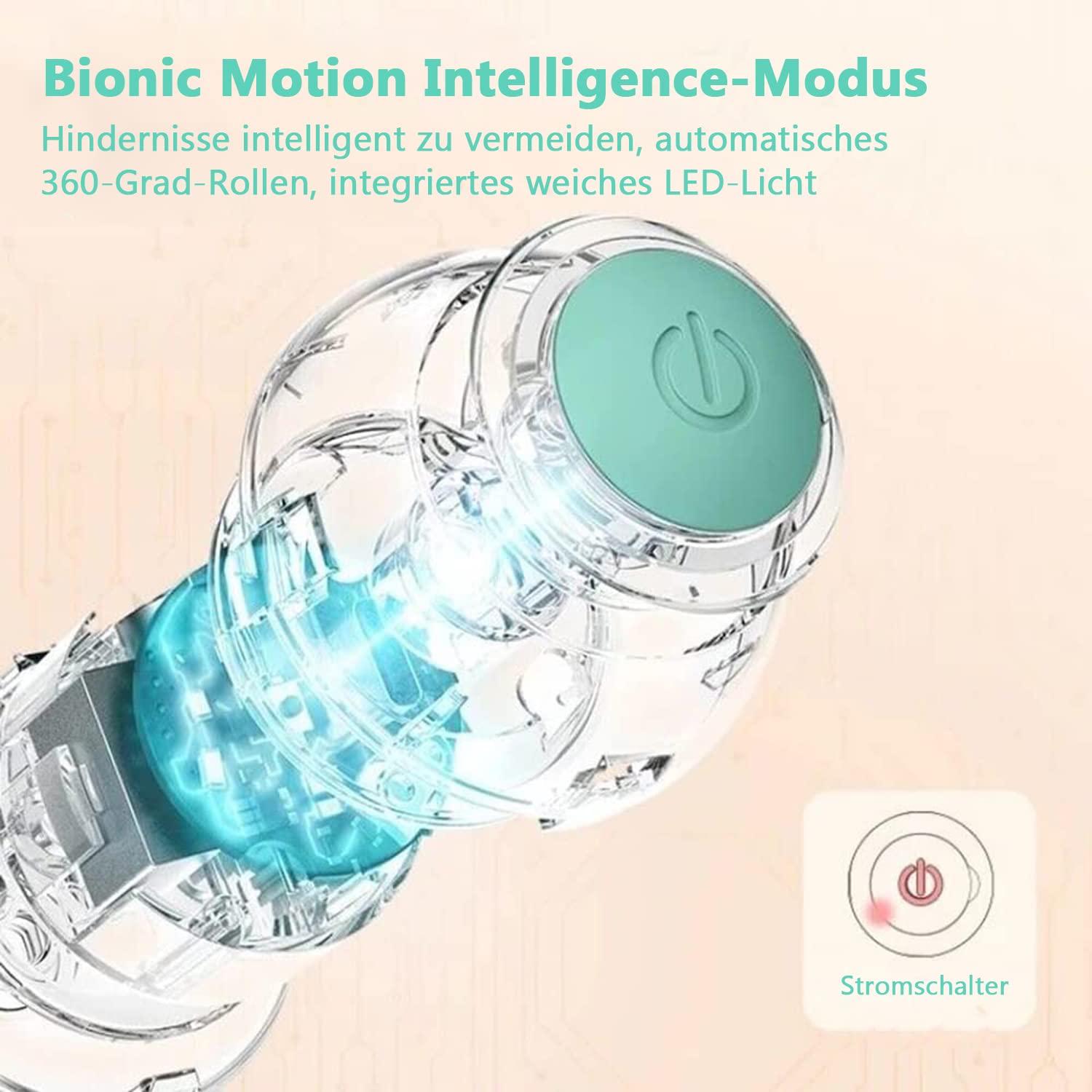Electric Cat Toy with LED Light - 360 Degree Ball for Self-Employment, Interactive, Self-Rotating, Intelligent, USB Rechargeable 4