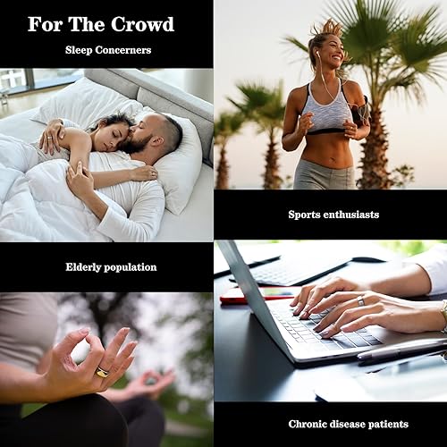 Miniatura 6 de HARMNHLT Smart Ring Health Tracker, registra la calidad del sueño, frecuencia cardíaca, temperatura corporal, oxígeno en sangre y podómetro,