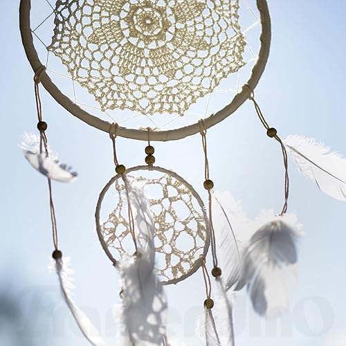 Miniatura 4 de Framendino, Paquete de 10 anillos de aro de bambú de madera macramé, corona floral para bricolaje atrapasueños, decoración de boda y manualidades