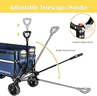 Vista 55 de Carrito plegable con ruedas plegable – Carros plegables resistentes para comestibles, deportes, jardín, compras, camping