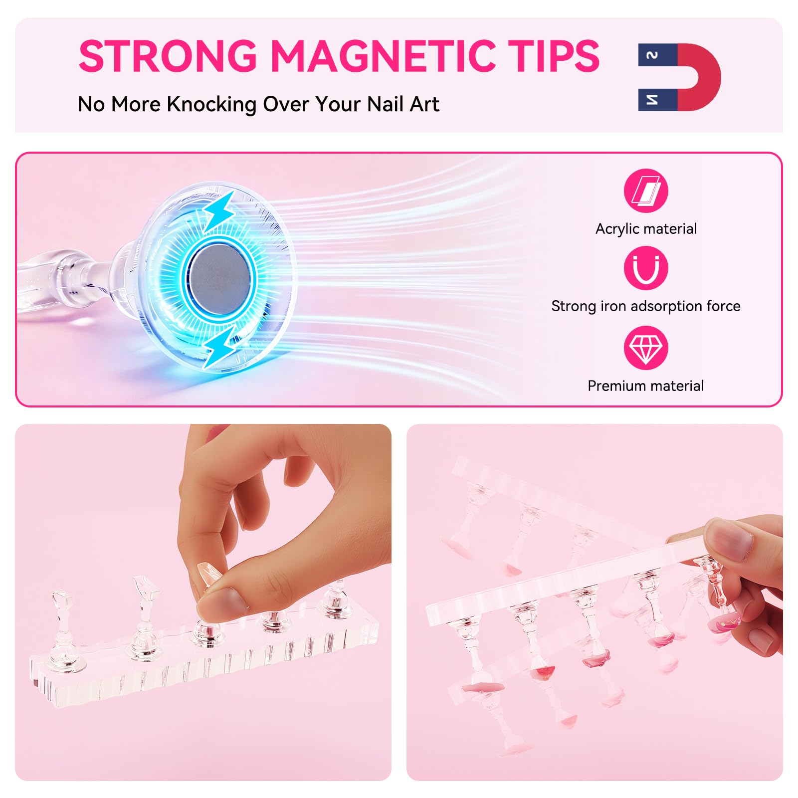Press On Nail Stand - Magnetic Nail Art Display -3