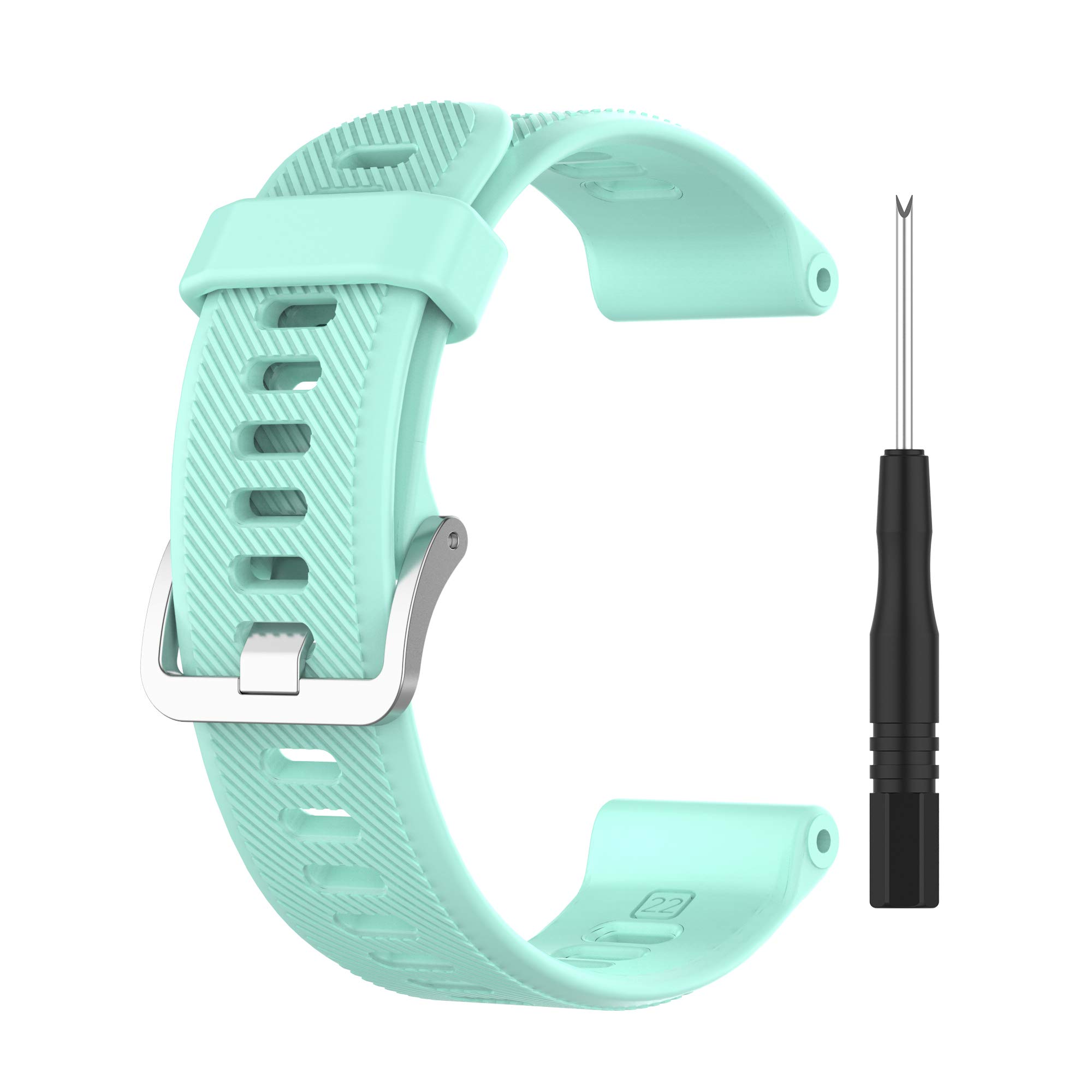 BoLuo Watch Strap Compatible for Garmin Forerunner 745, Sport Loop Silicone Watch Band Wrist Strap, Green, 22mm
