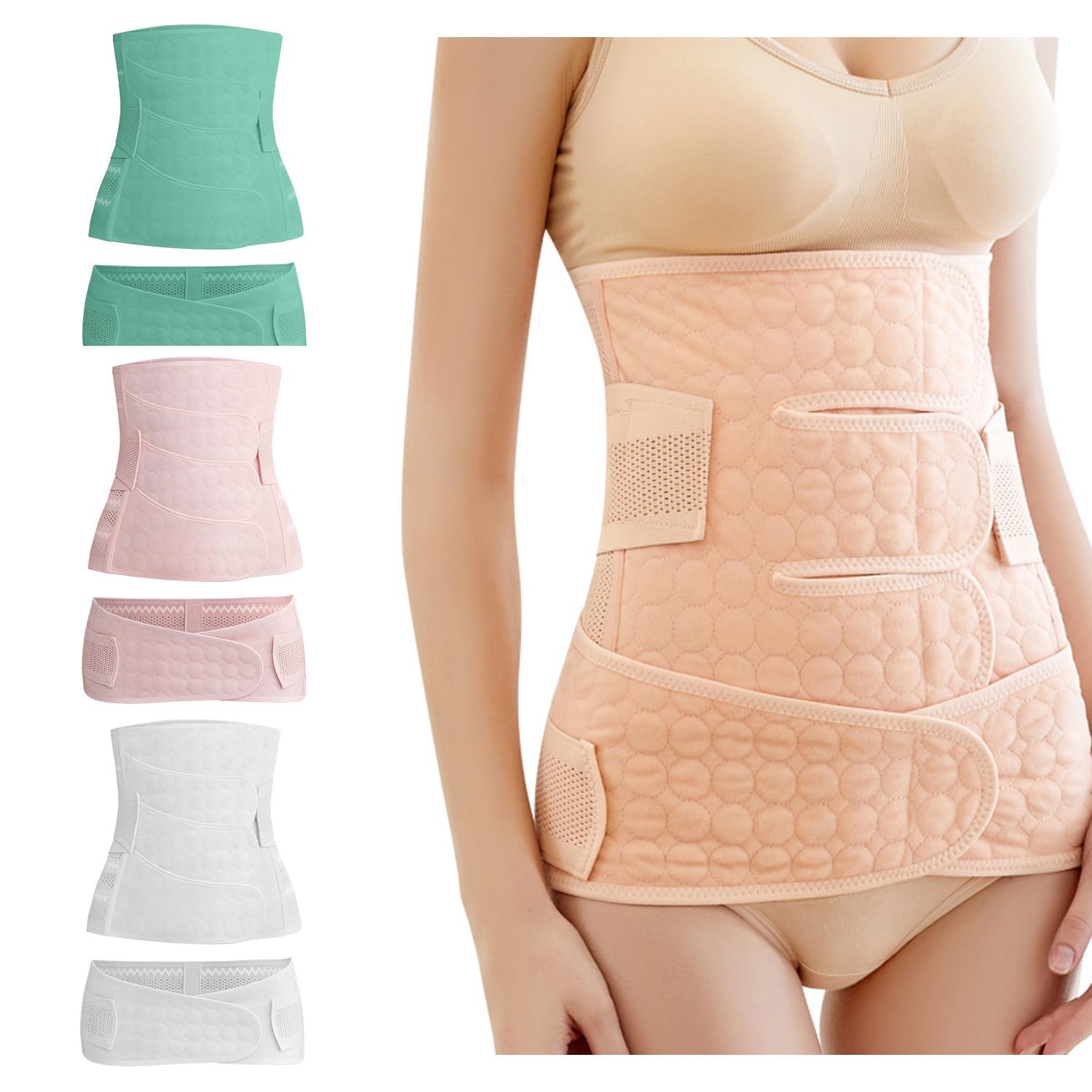 Cintura postpartum 2 in 1 da donna dopo la nascita, supporto per la pancia, cintura per il recupero della pancia, cintura per il recupero della pancia, cintura per la schiena (bianco, XL)