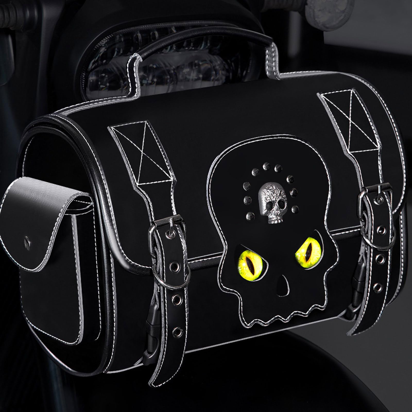 Borsa da sella per moto, borsa per attrezzi da motociclismo, in poliuretano, impermeabile, con ampio spazio per riporre oggetti, spaziosa borsa da moto