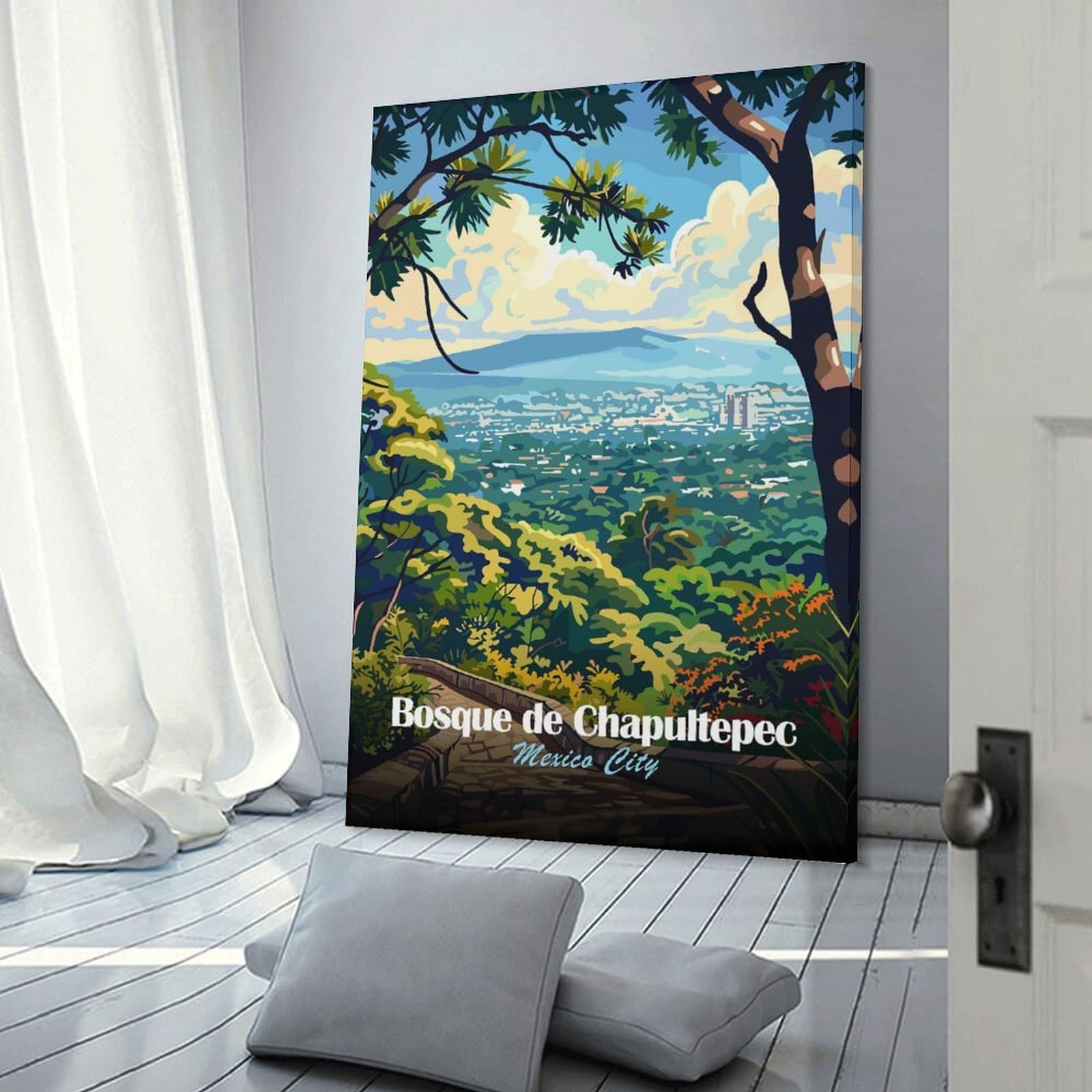 Junmoney Bosque De Chapultepec, Mexico City Home Decor Wall Art, 24x36inch(60x90cm), for Apartment Walls, Studios Or Work Areas, Wall Decor with Flexible Room Appeal