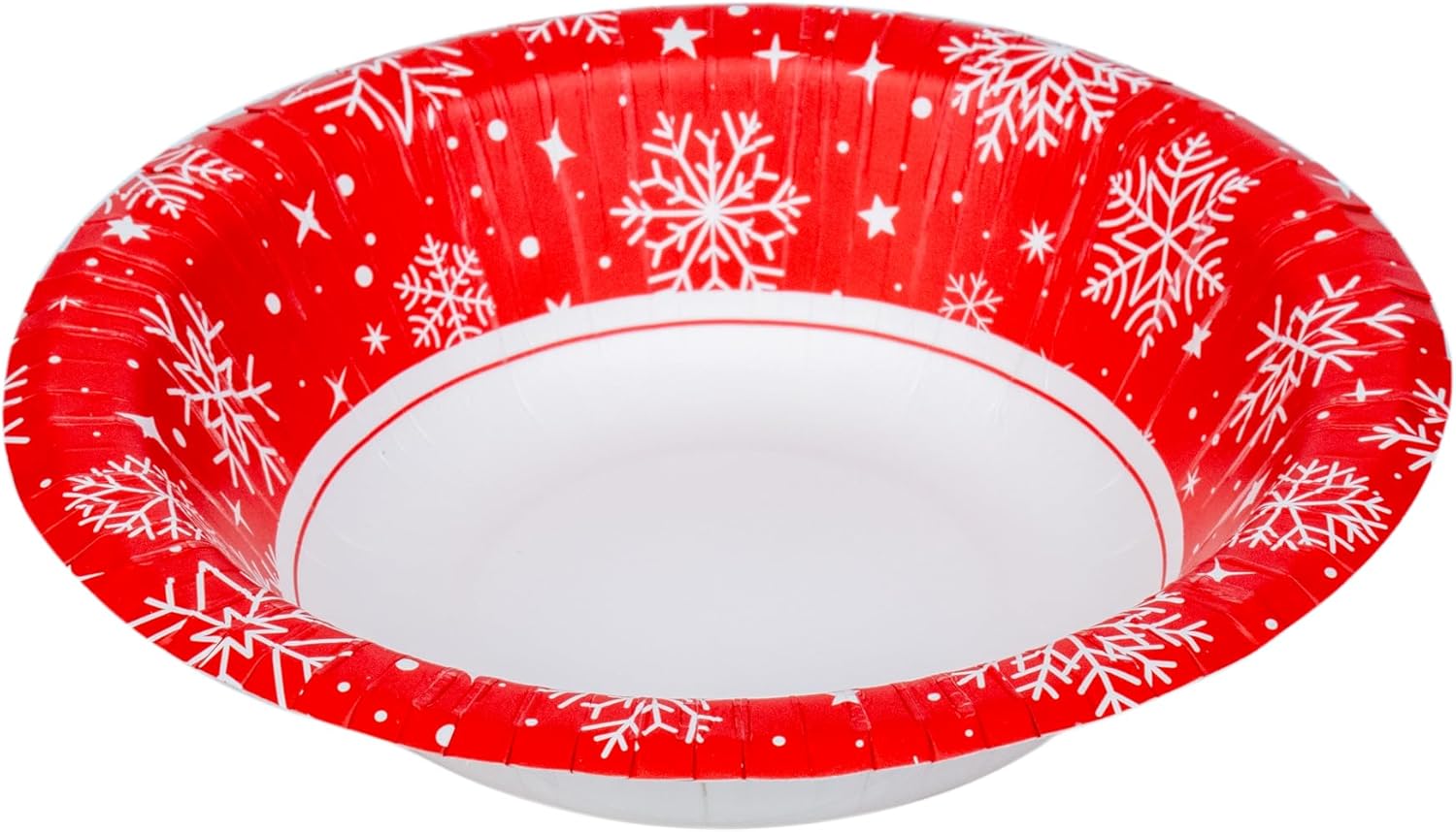 Glad Everyday Disposable Paper Bowls, Red Snowflake Holiday Design - Heavy Duty Soak-Proof Microwavable Paper Bowls - For Soups, Cereals, and Hot Foods, 12 Ounce, 20 Count - 8 Pack