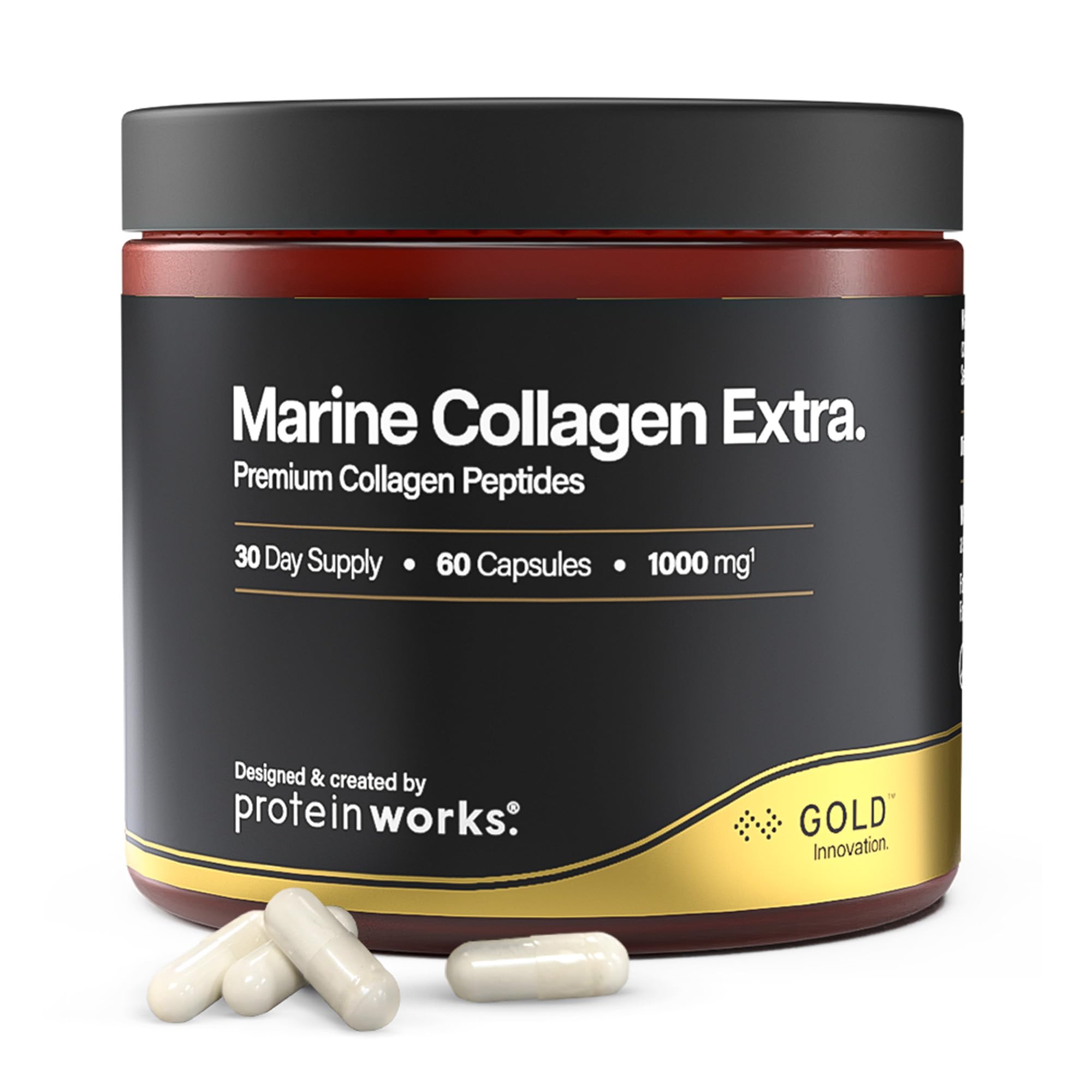 Protein Gold Marine Collagen Extra 60 Capsules 1000Mg Collagen Per Capsule Enhanced Joint Mobility Collagen Supplement