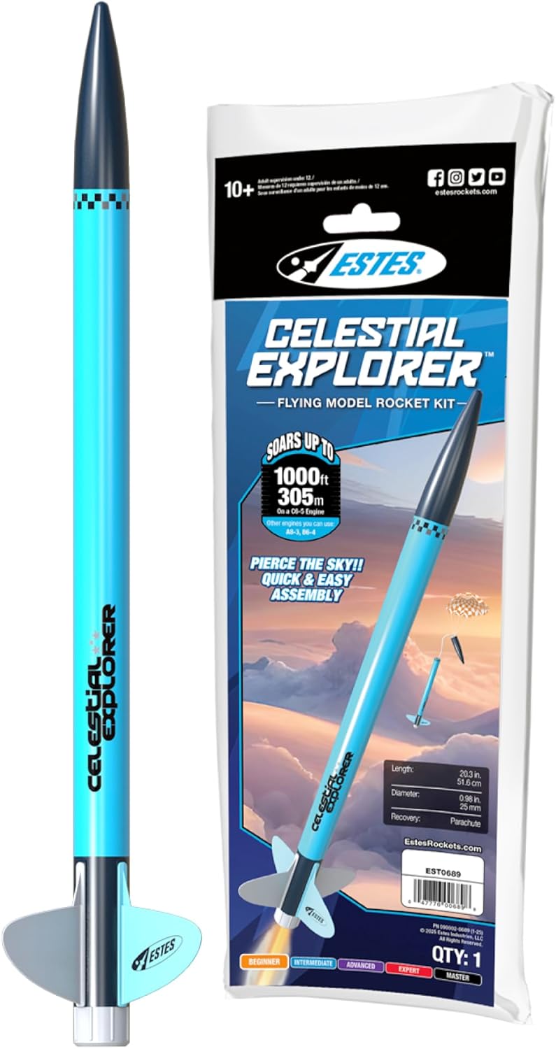 Estes 0689 Celestial Explorer Model Rocket Kit, Beginner STEM Educational Rocket-Building Kit for Ages 10+
