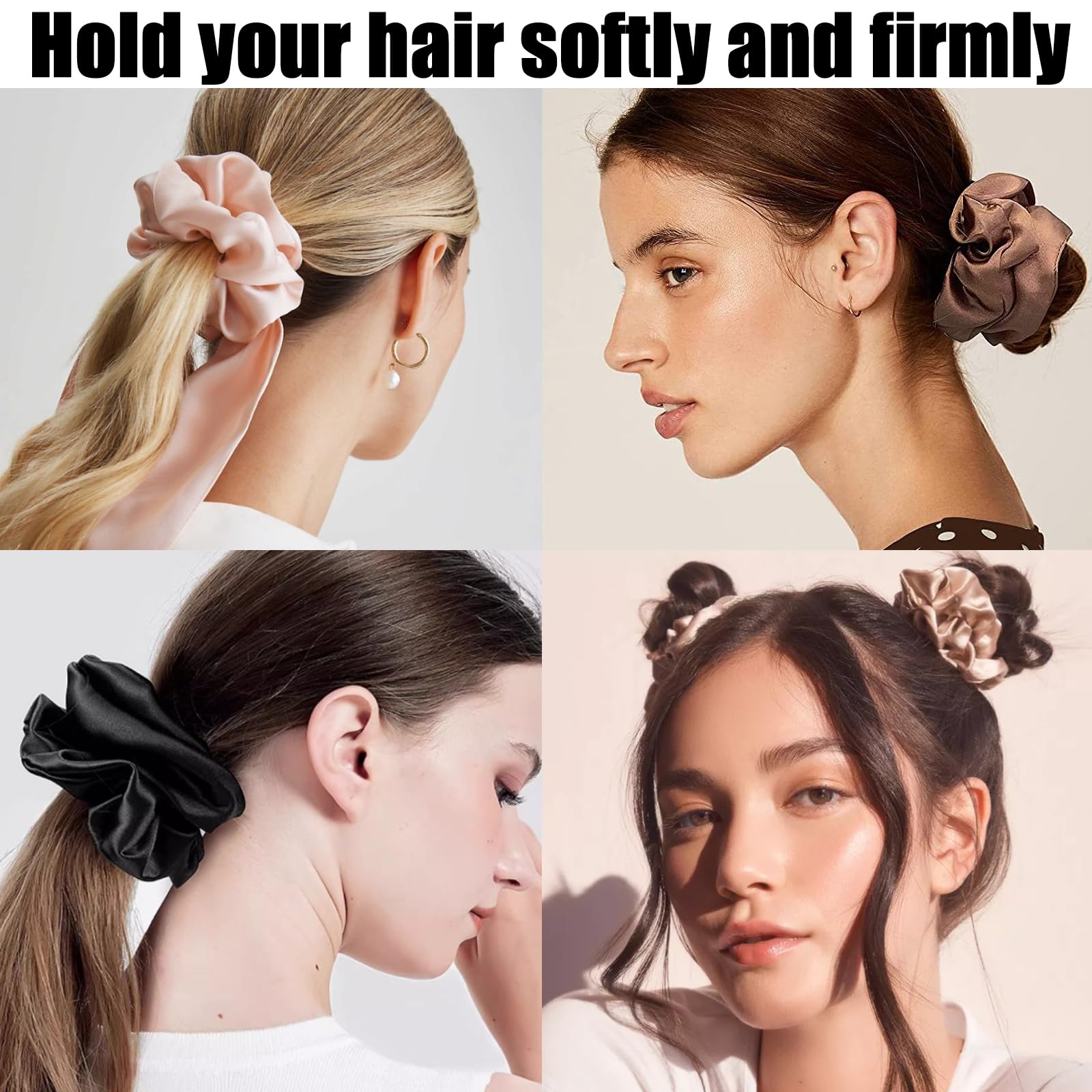 JSTHHTT 32 Pezzi Coleteros de Seda, Coleteros de Satén, Scrunchies, Suaves Cintas Elásticas para el Pelo para Mujeres, Gomas Pelo Niña, Lazo de Pelo Elástico de Pelo Coletero de Niñas Colorido
