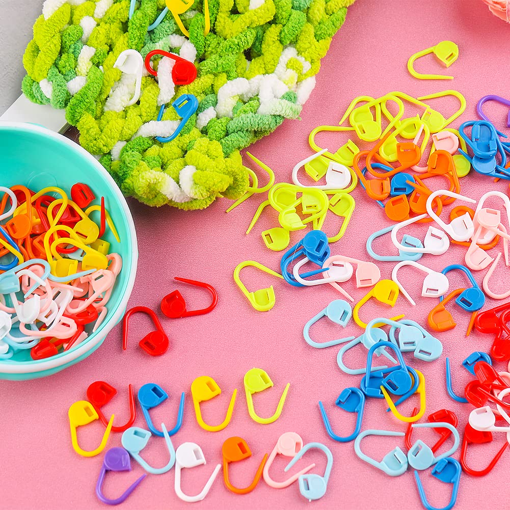 150 Pennarelli Per Uncinetto E Maglia In Plastica - 10 Colori Con Scatola Portadividi