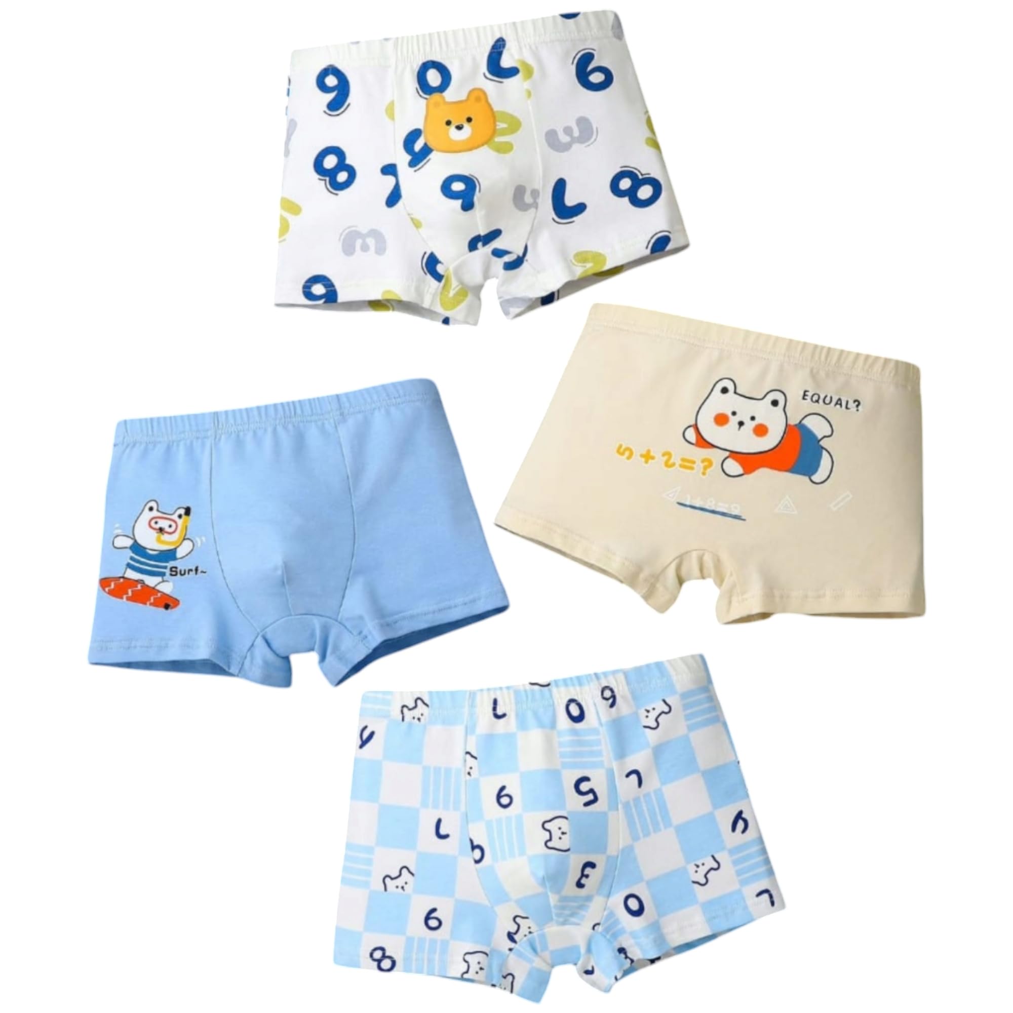Tinnie Frenzy Boys' Premium Cotton Boxer Briefs – Soft, Breathable Underwear Multipack with Fun Prints & Bright Colors – Tagless, Comfy Fit (in, Age, 3 Years, 4 Years, Regular, 4, Multicolour) - Image 3 thumbnail