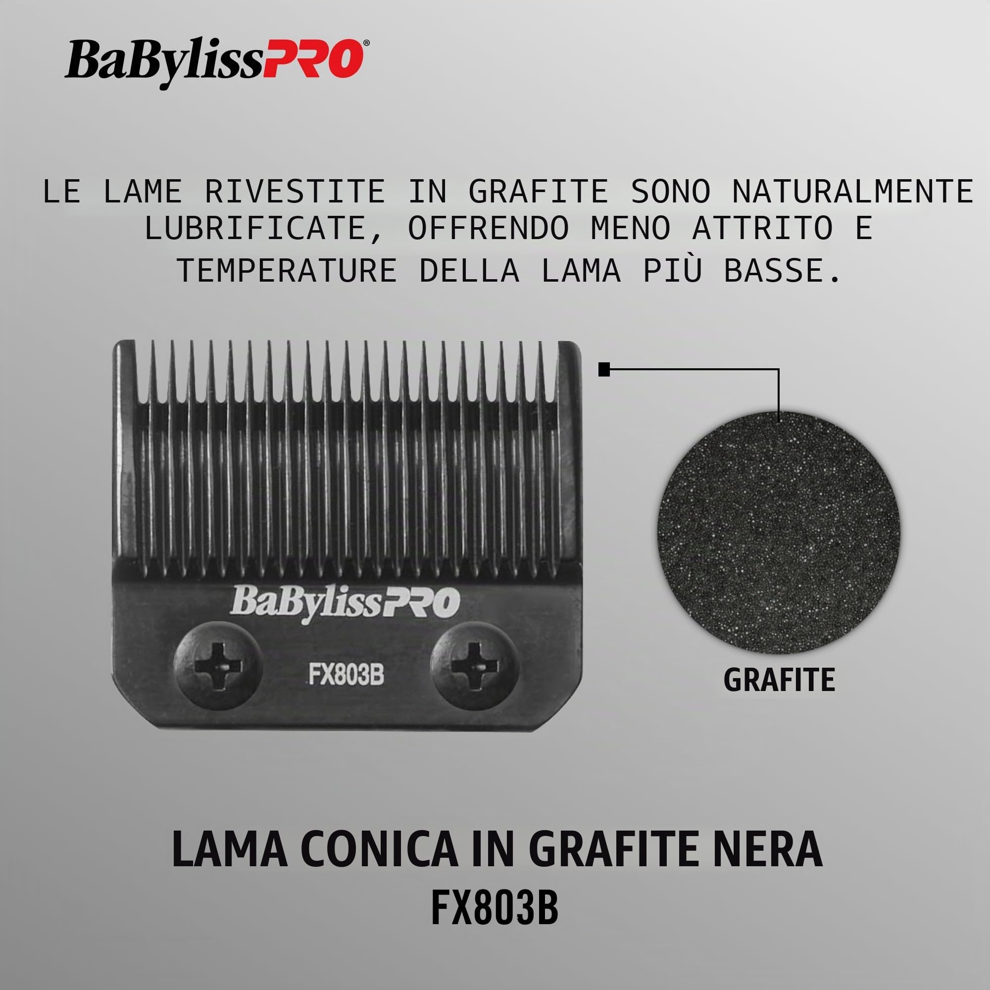 Babyliss PRO - Lama conica di ricambio in grafite nera