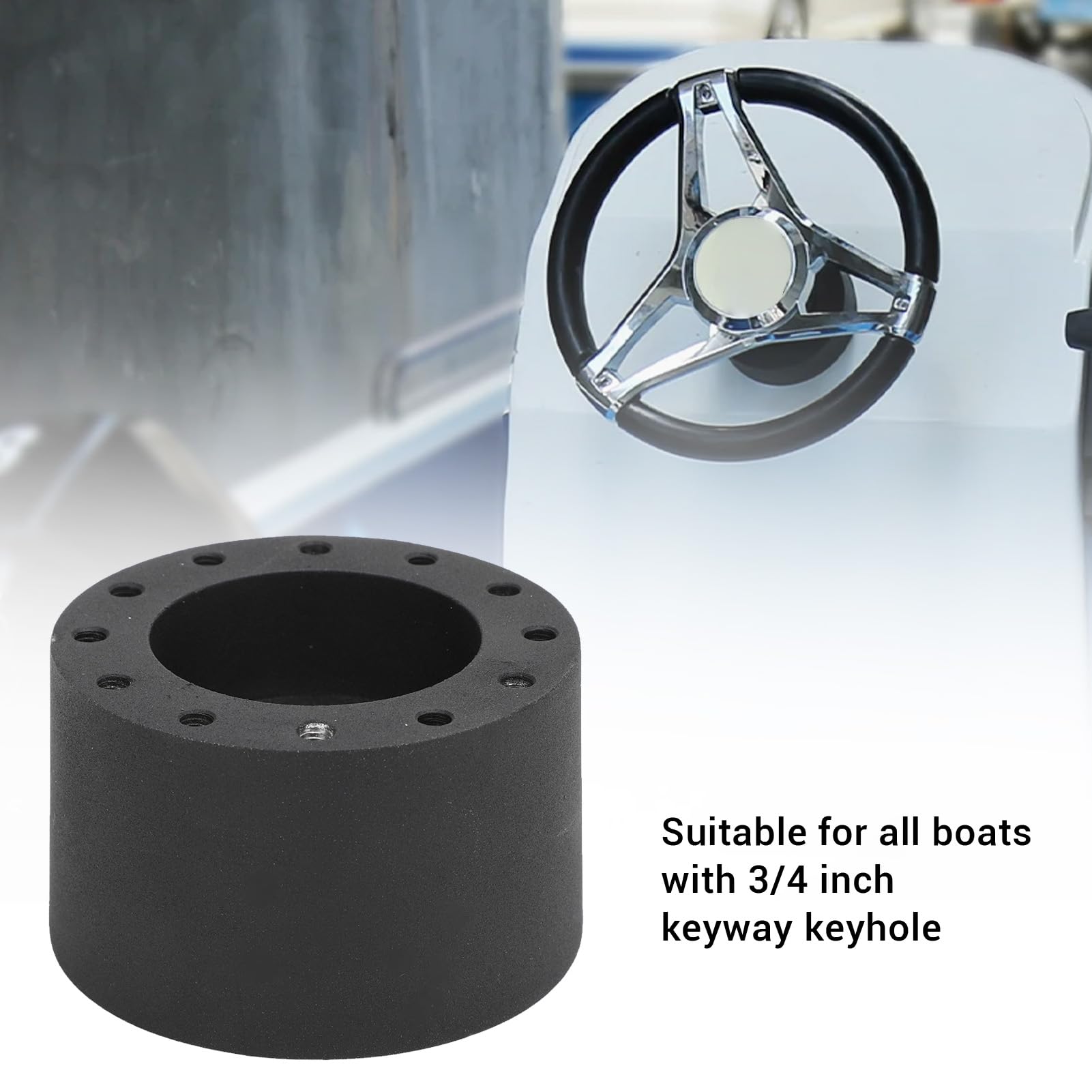 6 -Loch -Hub -Adapterlenkrad, Keyway Metall Struktur Marine Hub -Adapter für Grant, NRG, Lecarra, GT -Aufführung, Boote mit 3/4 Zoll Key Slot -Schlüsselloch