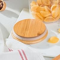 Vista 5 de Tarros de vidrio para almacenamiento de alimentos con tapas, (40.5 onzas, 29 onzas, 17 onzas), 7 paquetes de recipientes de almacenamiento de vidrio