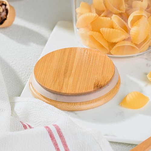 Miniatura 5 de Tarros de vidrio para almacenamiento de alimentos con tapas, (40.5 onzas, 29 onzas, 17 onzas), 7 paquetes de recipientes de almacenamiento de vidrio