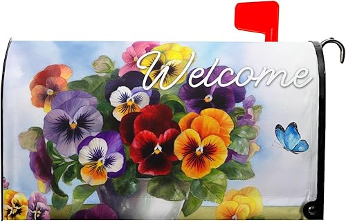 Miniatura 152 de Winter Cardinal Birds - Funda magnética para buzón, tamaño estándar de 25.5 x 21 pulgadas, diseño de pájaros rojos navideños para buzón