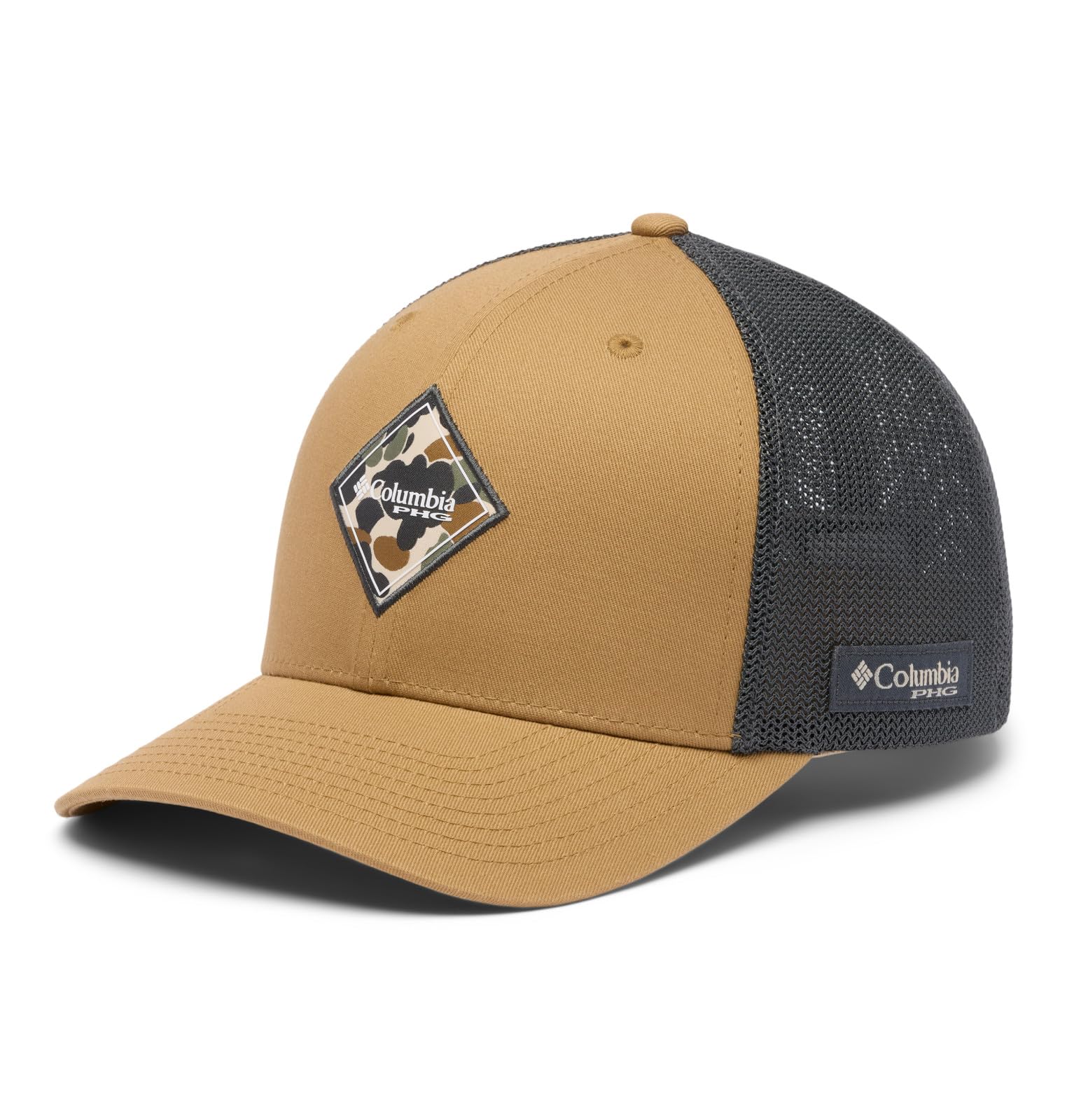 Columbia Unisex PHG Antlers Mesh Ball Cap, Sahara/Grill/Delta Hunter Diamond, L/XL