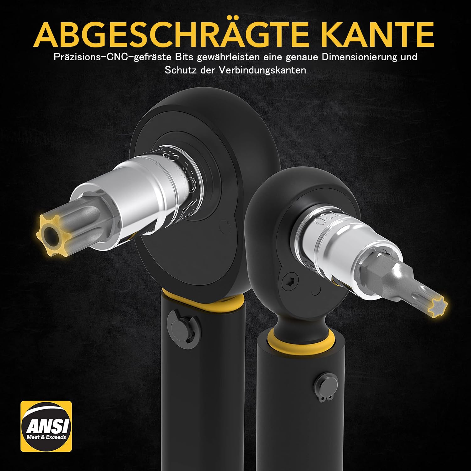 Extra Langes Torx-Steckschlüssel-Set, 7-teilig, T25–T60, Aus Cr-V-Stahl, 3/8 Zoll Antrieb, Mit Aufbewahrungskoffer