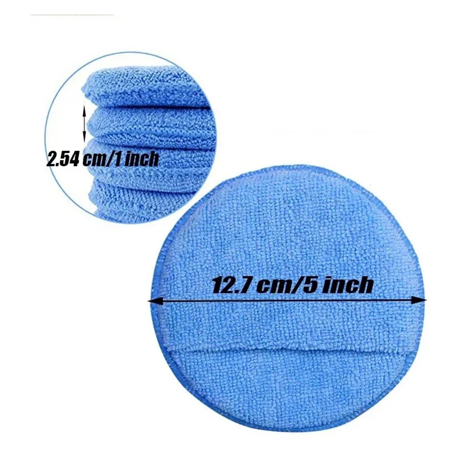 10 szt. gąbek do pielęgnacji samochodu, woskowania, polerowania, miękka okrągła pianka z mikrofibry, narzędzia czyszczenia(Blue 10Pcs)