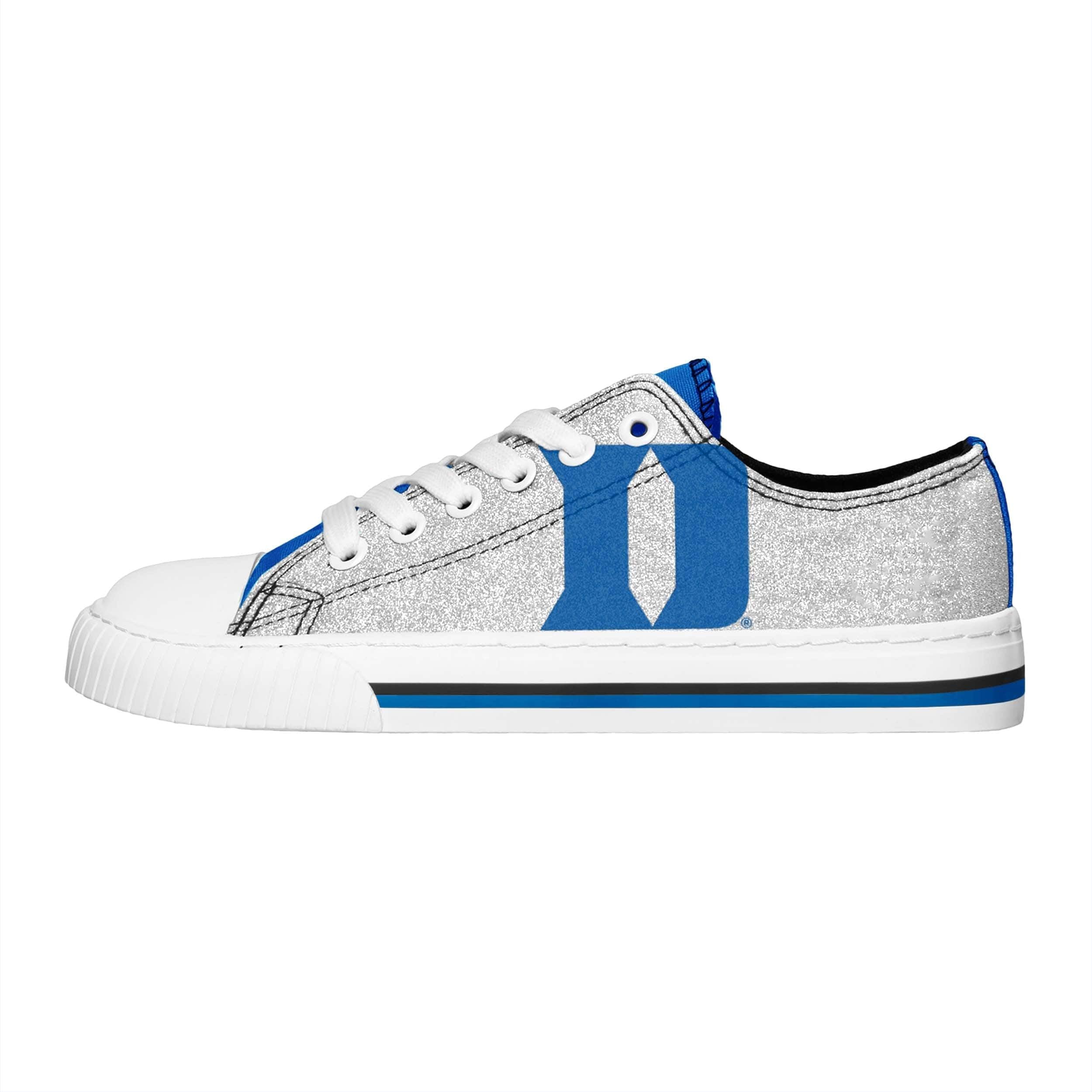 FOCO Duke Blue Devils NCAA Womens Glitter Low Top Canvas Shoes - 6