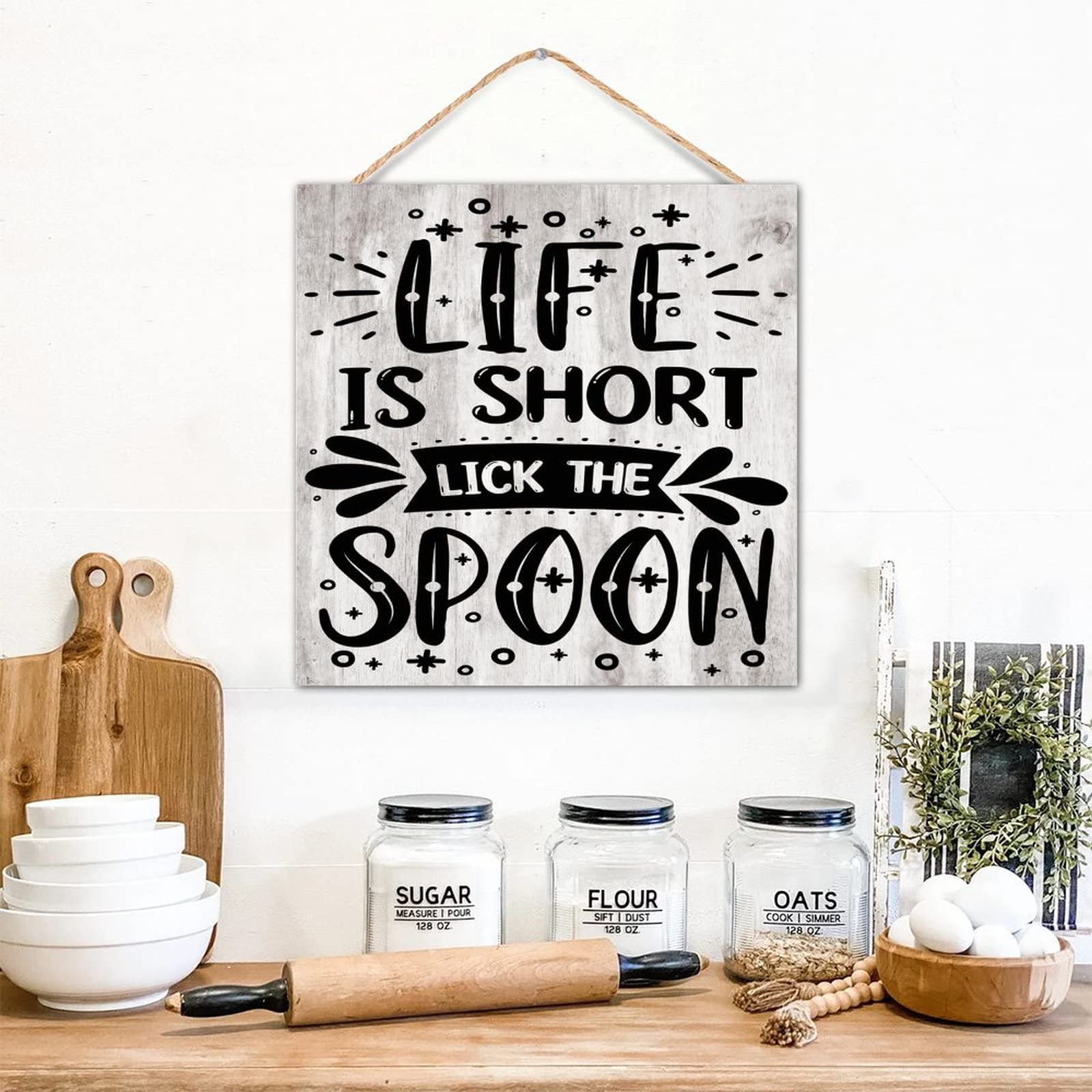 Panneau de décoration murale rétro en bois pour sublimer votre garde-manger chic
