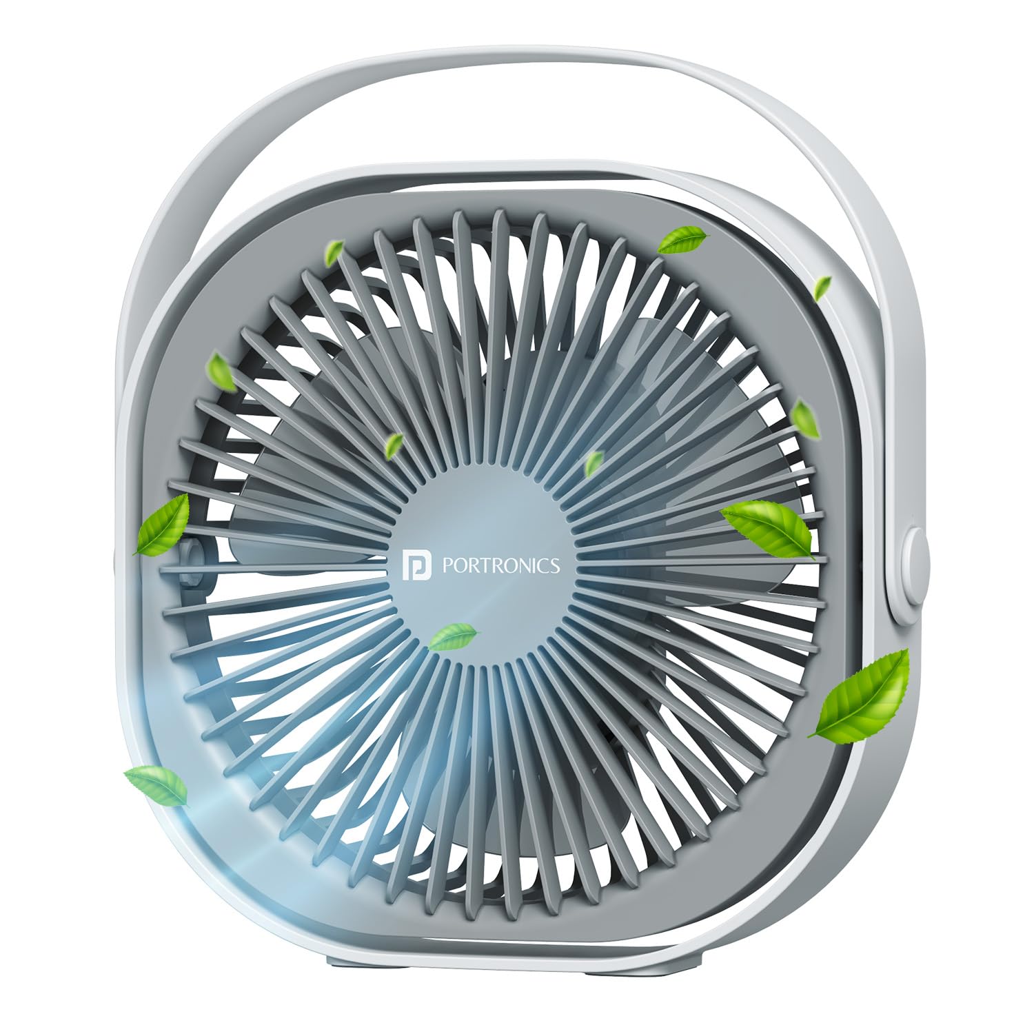 Portronics CoolCube Portable Desktop Fan with 2400mAh Battery, Type-C Charging, 360° Rotation, 3 Speed Modes Up to 2500 RPM, BLDC Motor, Quiet Operation, Up to 3 Hour Playtime, For Home &Office, White-image-49