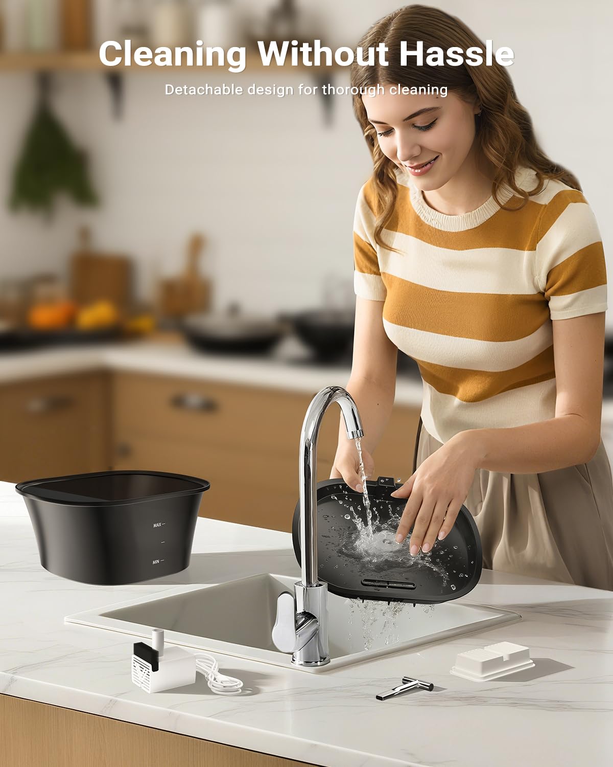 BalimoPet Fontanella per Gatti, Fontana per Gatti 2,5L, Fontanella per Cani Ultra Silenziosa con LED Integrato e Filtro a Carbone Attivo, Facile da Pulire, Design a Doppio Flusso