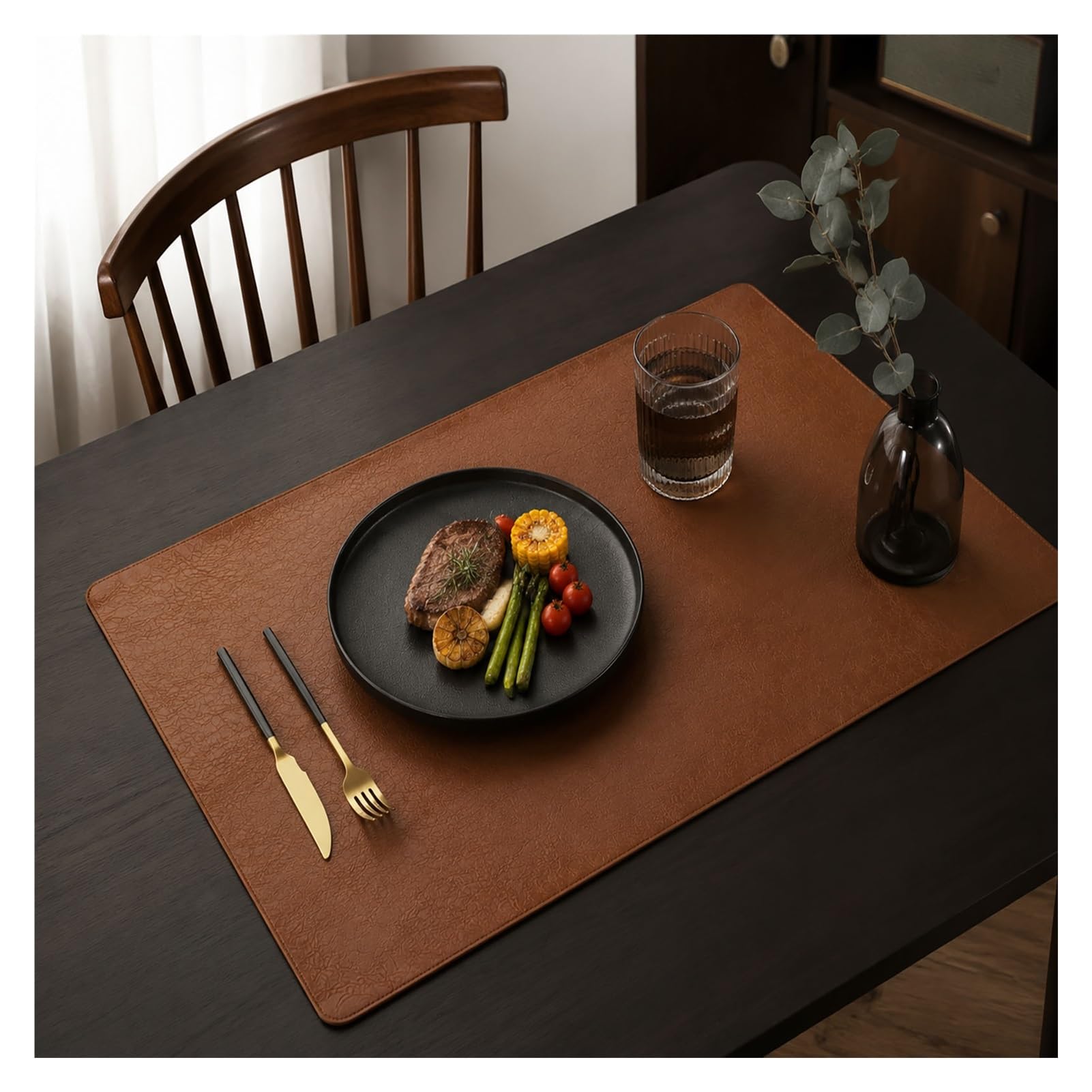 Nattes Table Similicuir Double Face, 2mm Épais, Anti-Chaleur Antidérapantes | Protège-Bureau pour Espace de Travail, Tapis pour Soirées Jeux, Anti-Taches de Café et Graisse(31.5x51.2in)