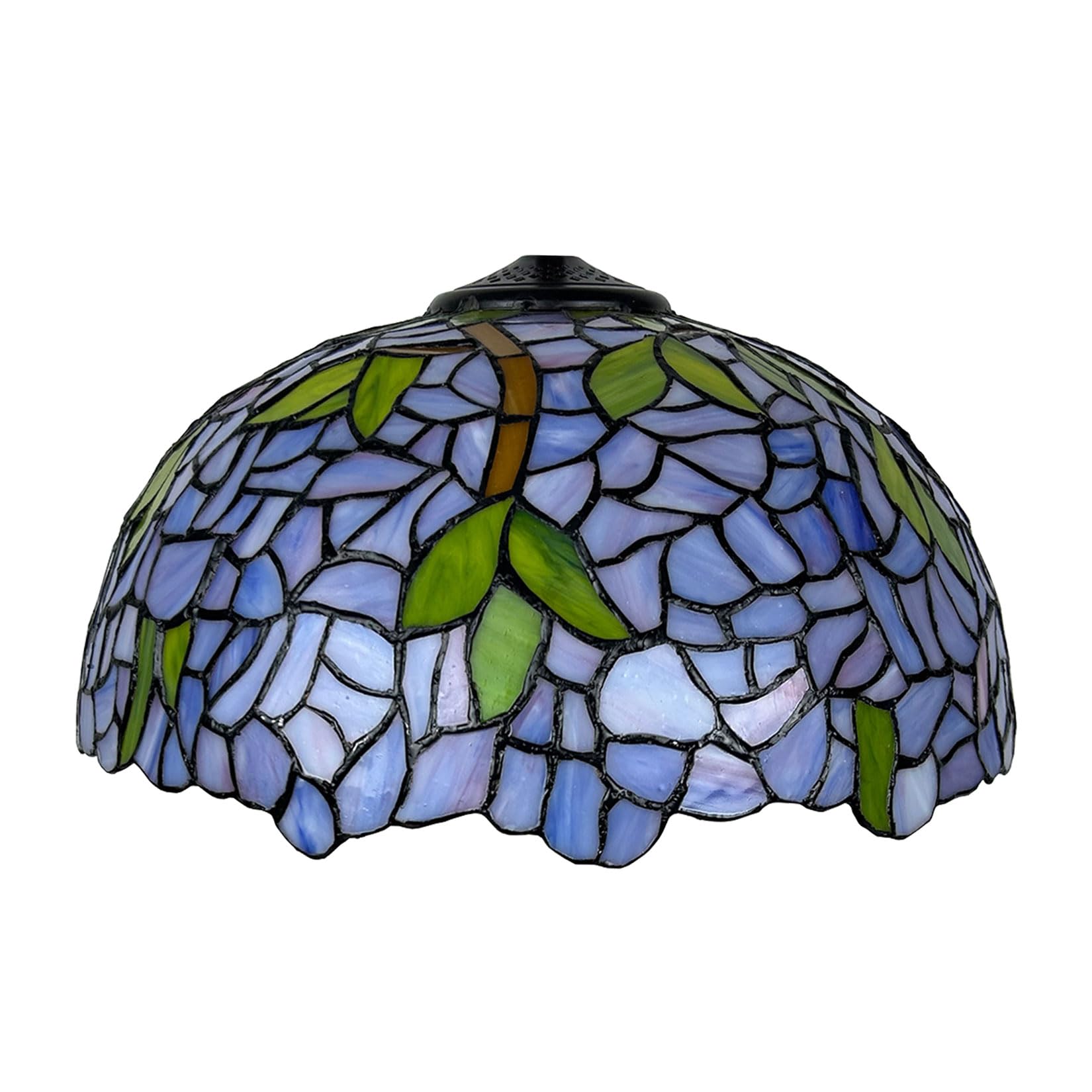 SaryEdge 16 Inch Lamp Shade Replacement, 40 cm Tiffany Stained Glass Lampshades Only with Cap, Suitable for Use with Table Lamp Floor Lamp Hanging Pendant lamp Ceiling Fixture,Baroque，，Wisteria