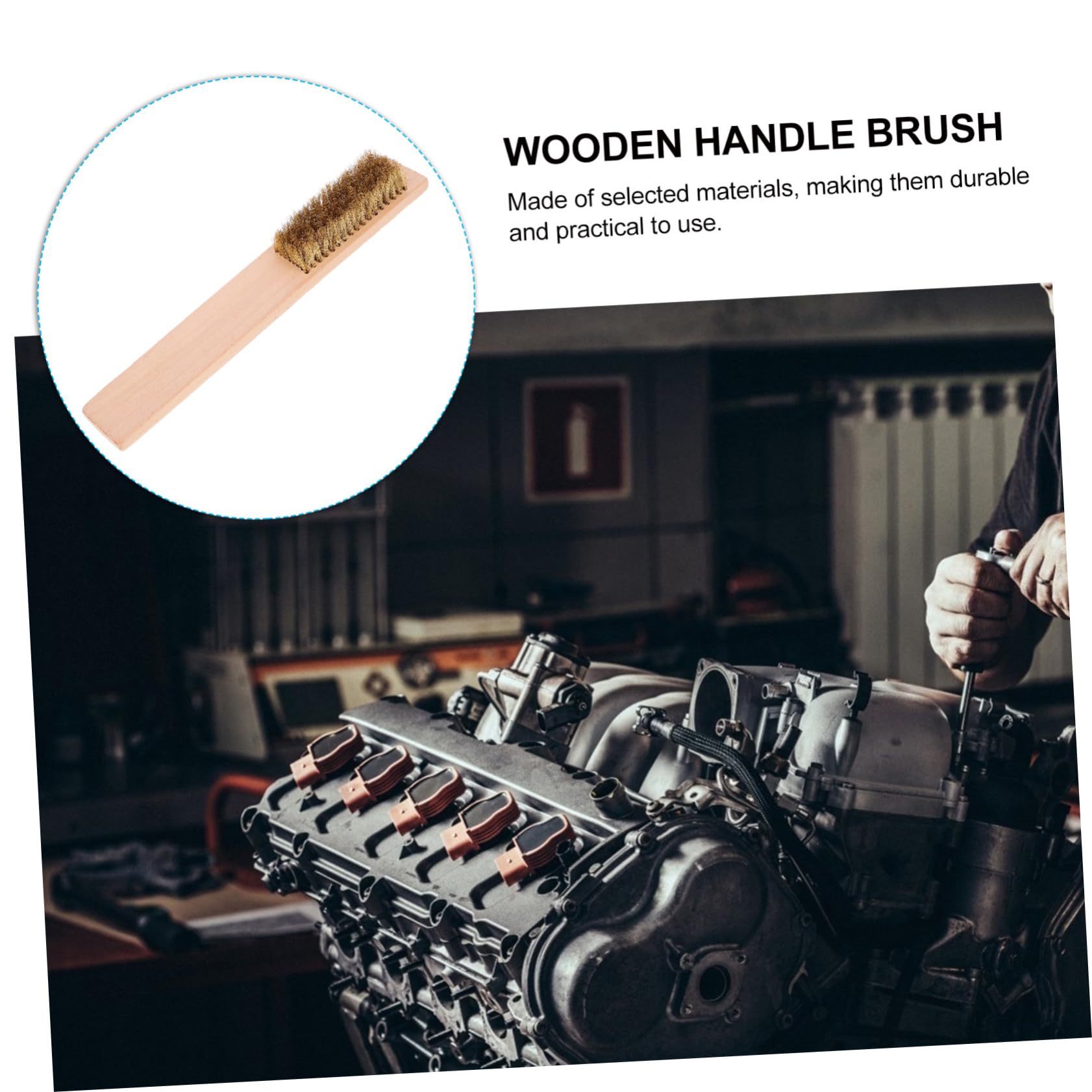 HANABASS Skateboard Wax 2pcs Wooden Handle Brush for Snowboard Cleaning Maintenance